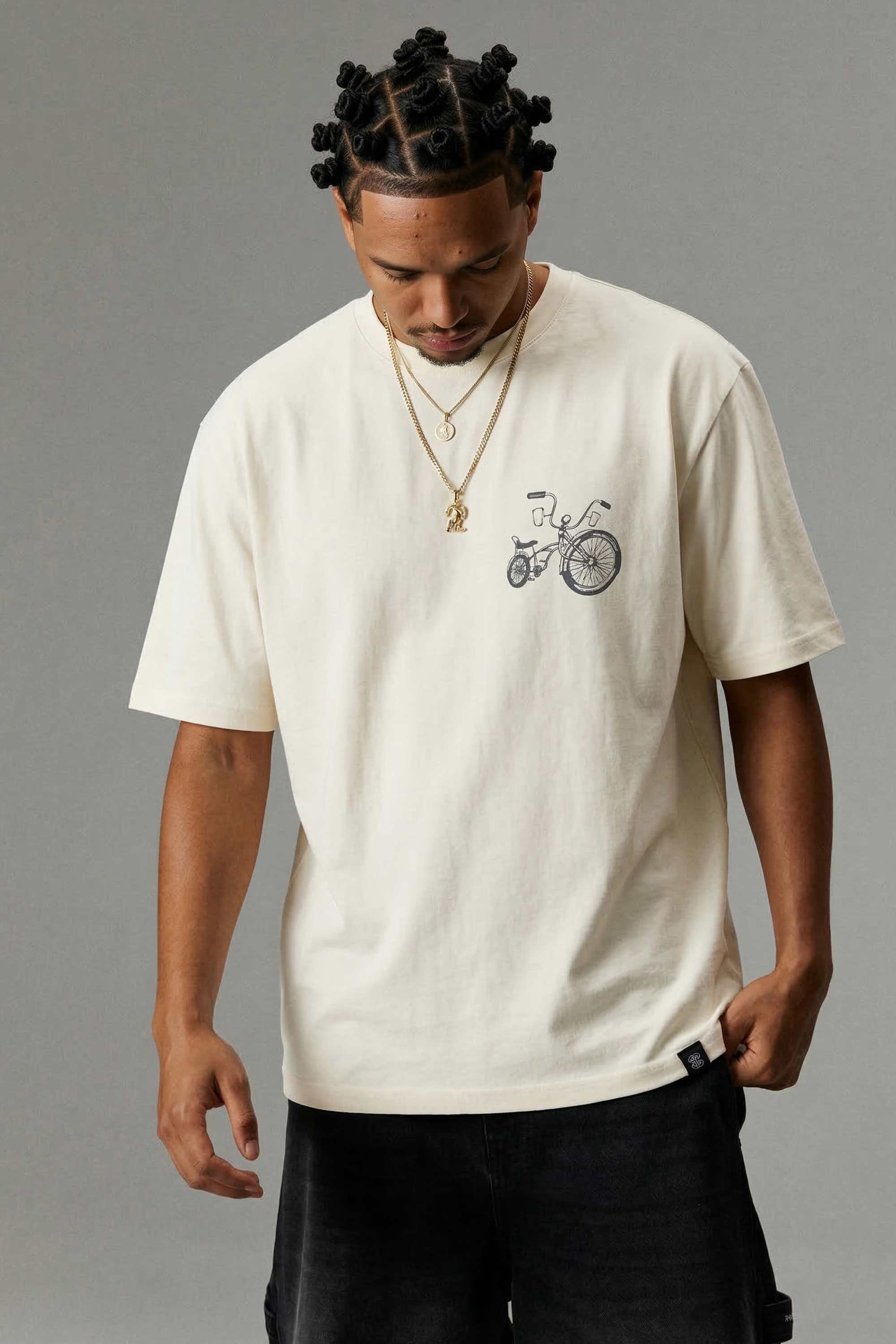 Camiseta Compton Oversized Lowbike Legacy Off White