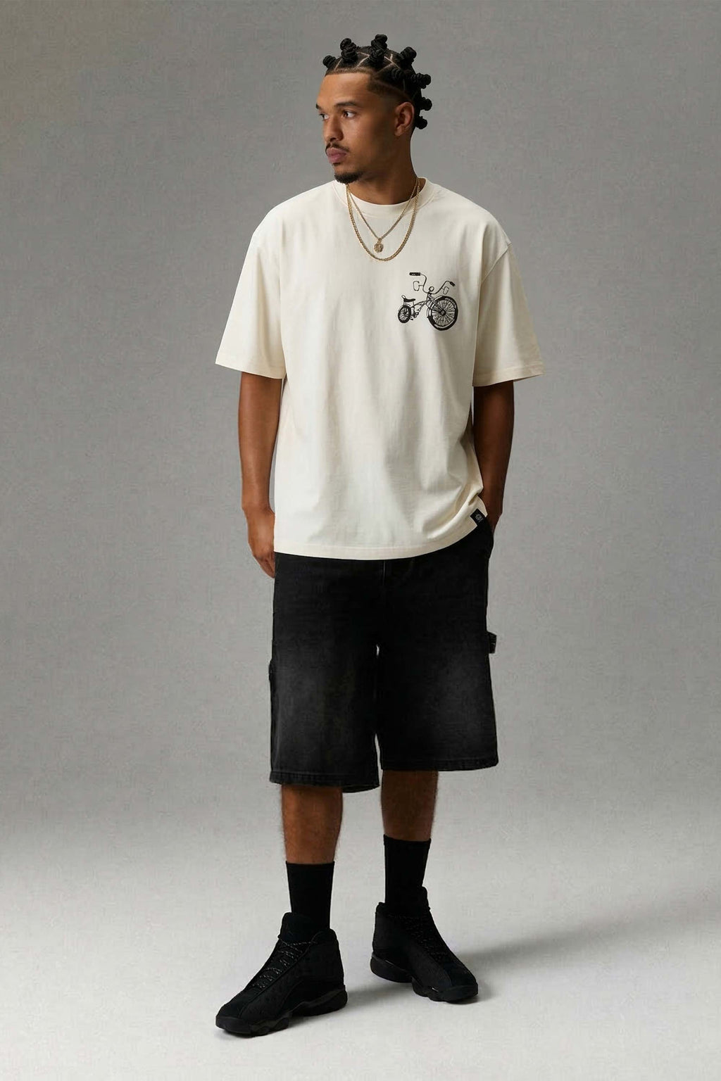 Camiseta Compton Oversized Lowbike Legacy Off White