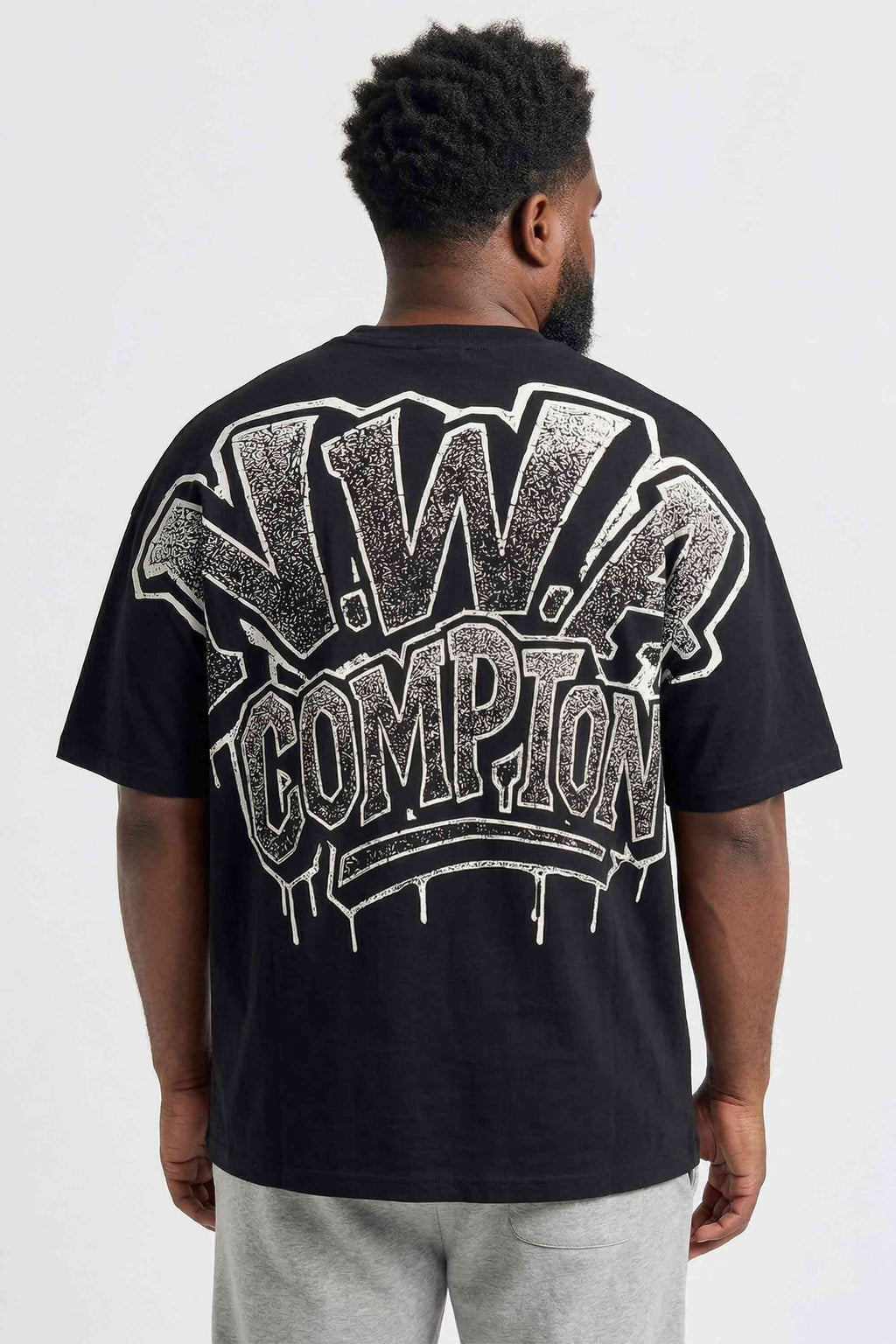 Camiseta Compton Oversized Big NWA - Preta