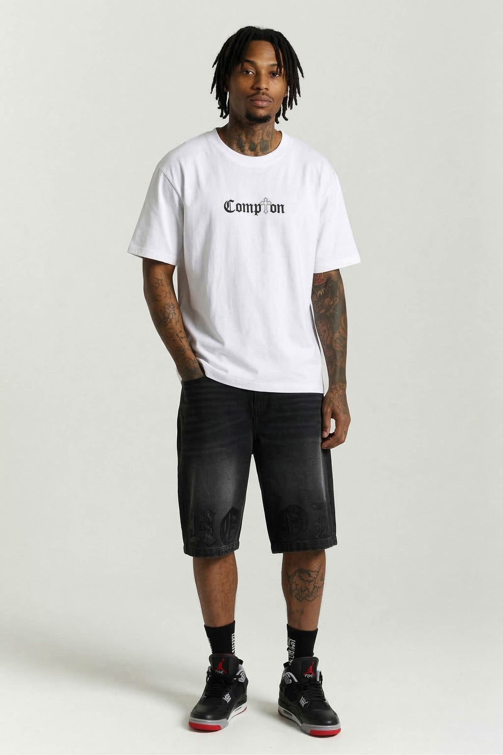 Camiseta Compton Oversized Tupac Branca
