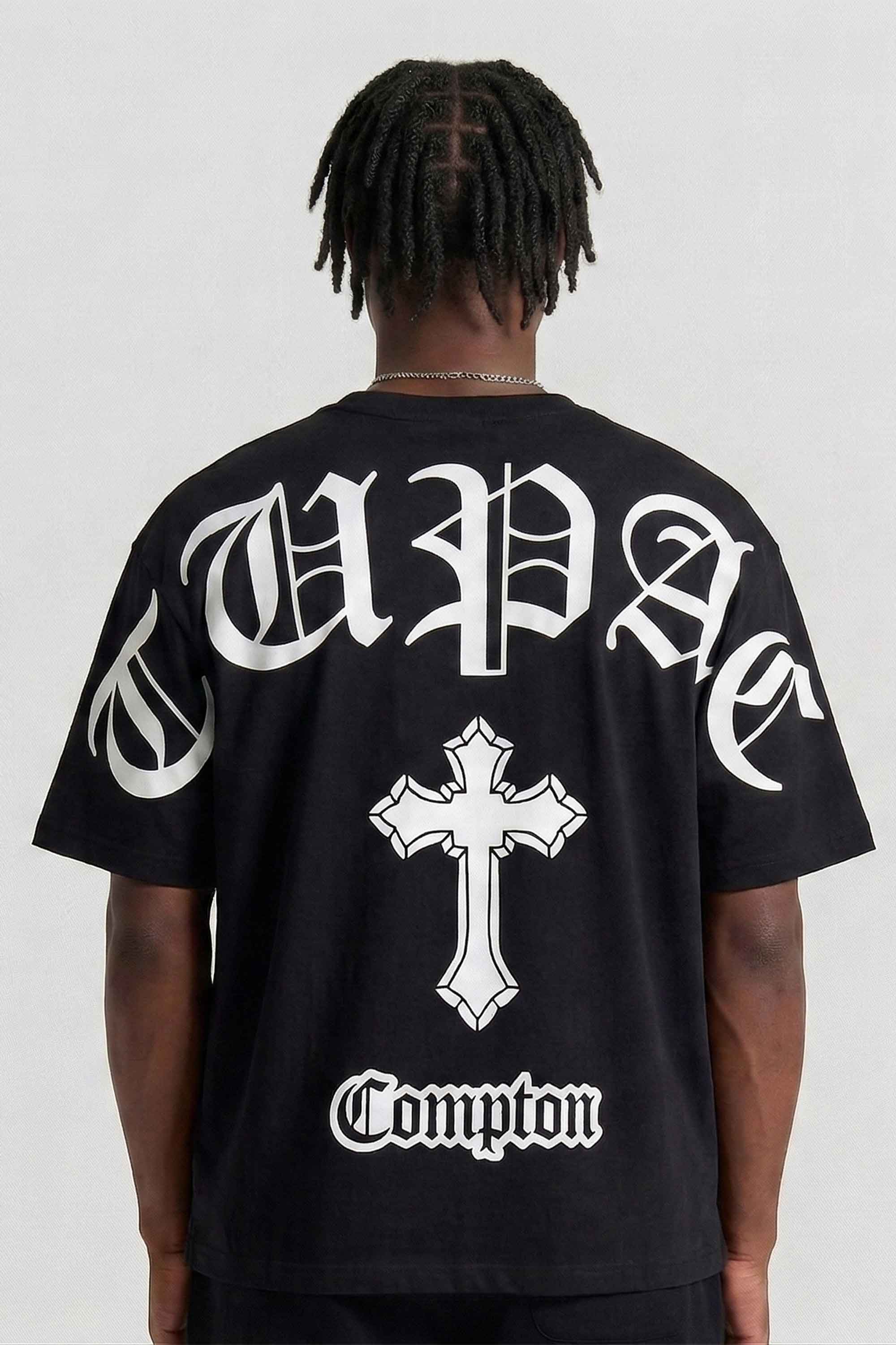 Camiseta Compton Oversized Tupac Preta