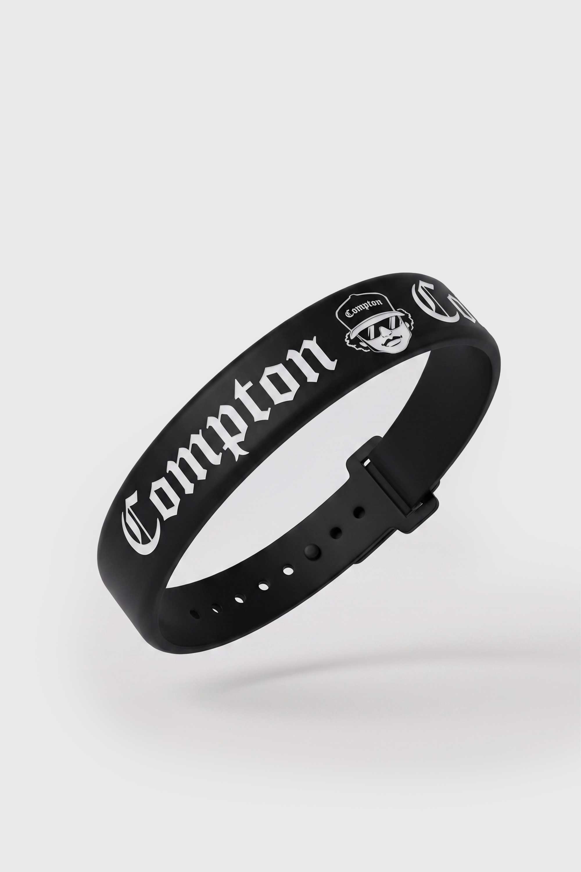 Pulseira Silicone Compton Eazy-E Com Regulagem - Preto