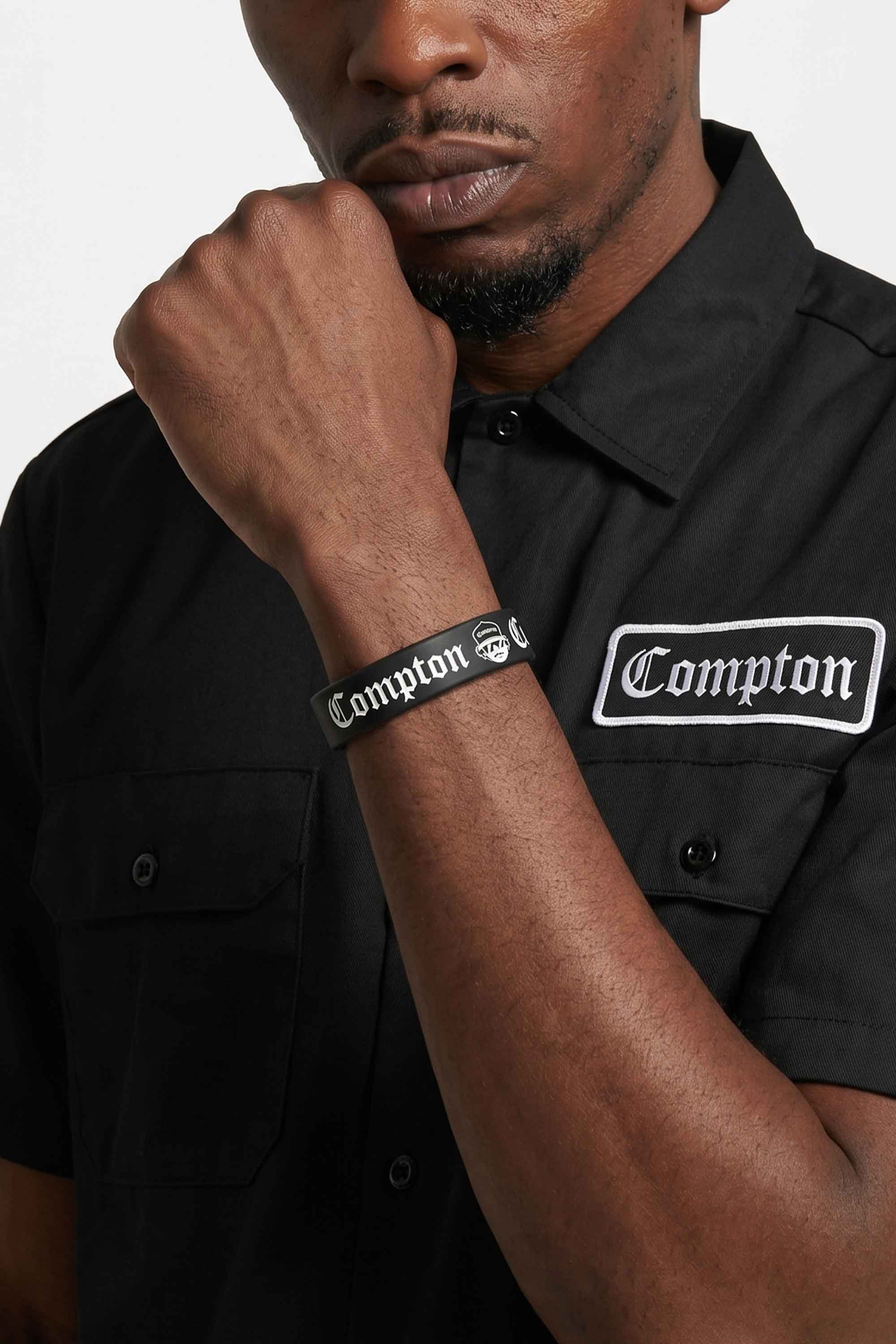 Pulseira Silicone Compton Eazy-E Com Regulagem - Preto
