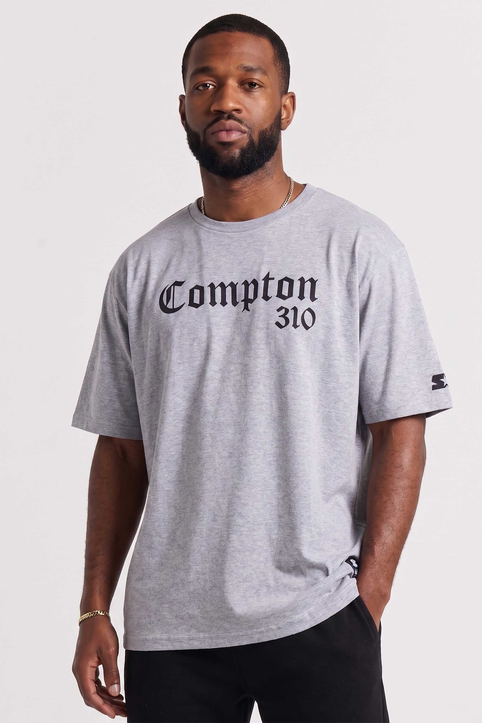Camiseta Collab Starter x Compton 310 Cinza Mescla