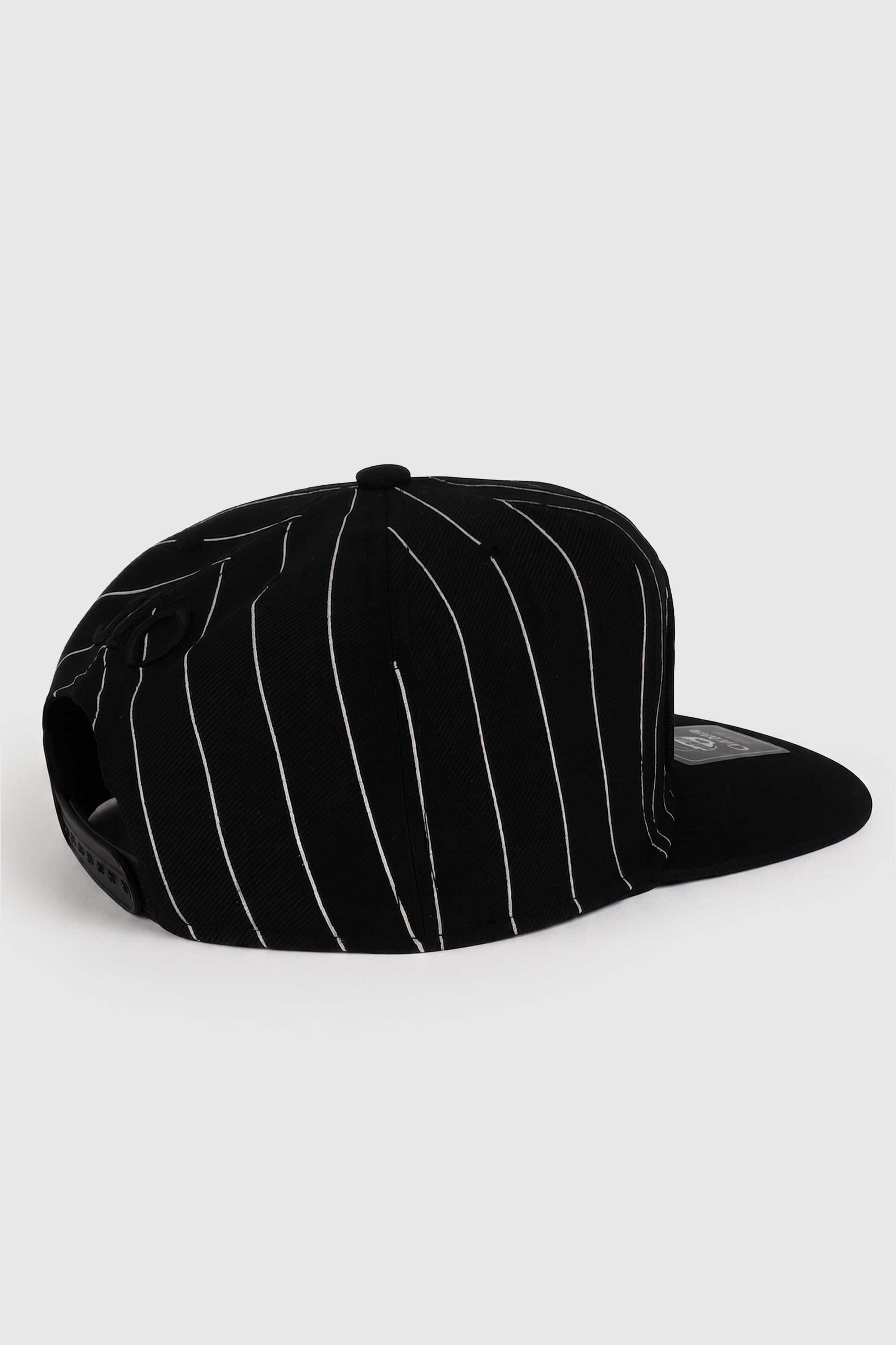 Boné Compton Aba Reta Urban Pinstripe Preto Bordado
