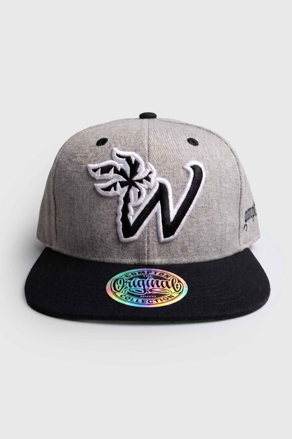 Boné Compton Aba Reta Snapback West Cali Cinza