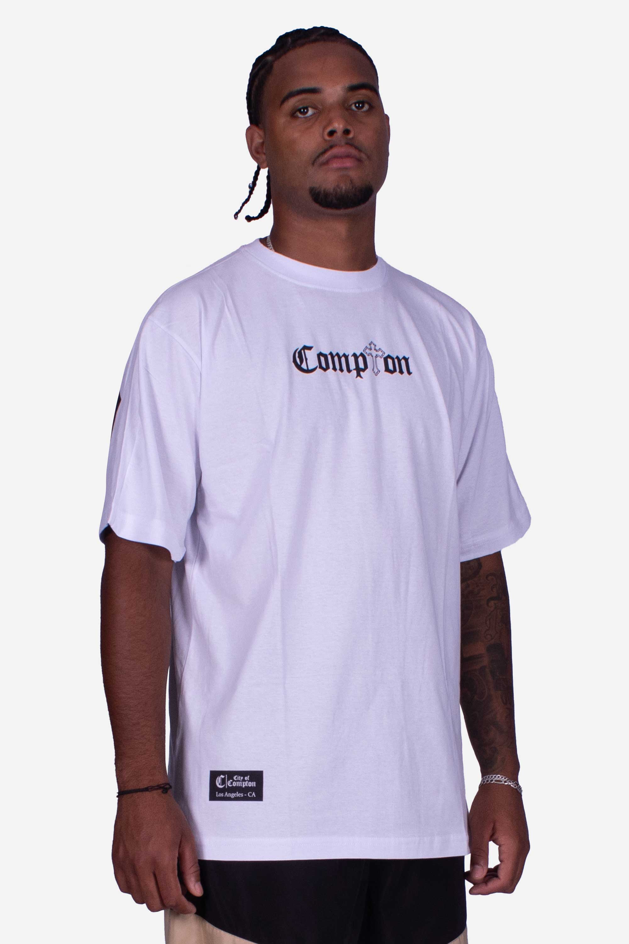 Camiseta Compton Oversized Tupac Branca