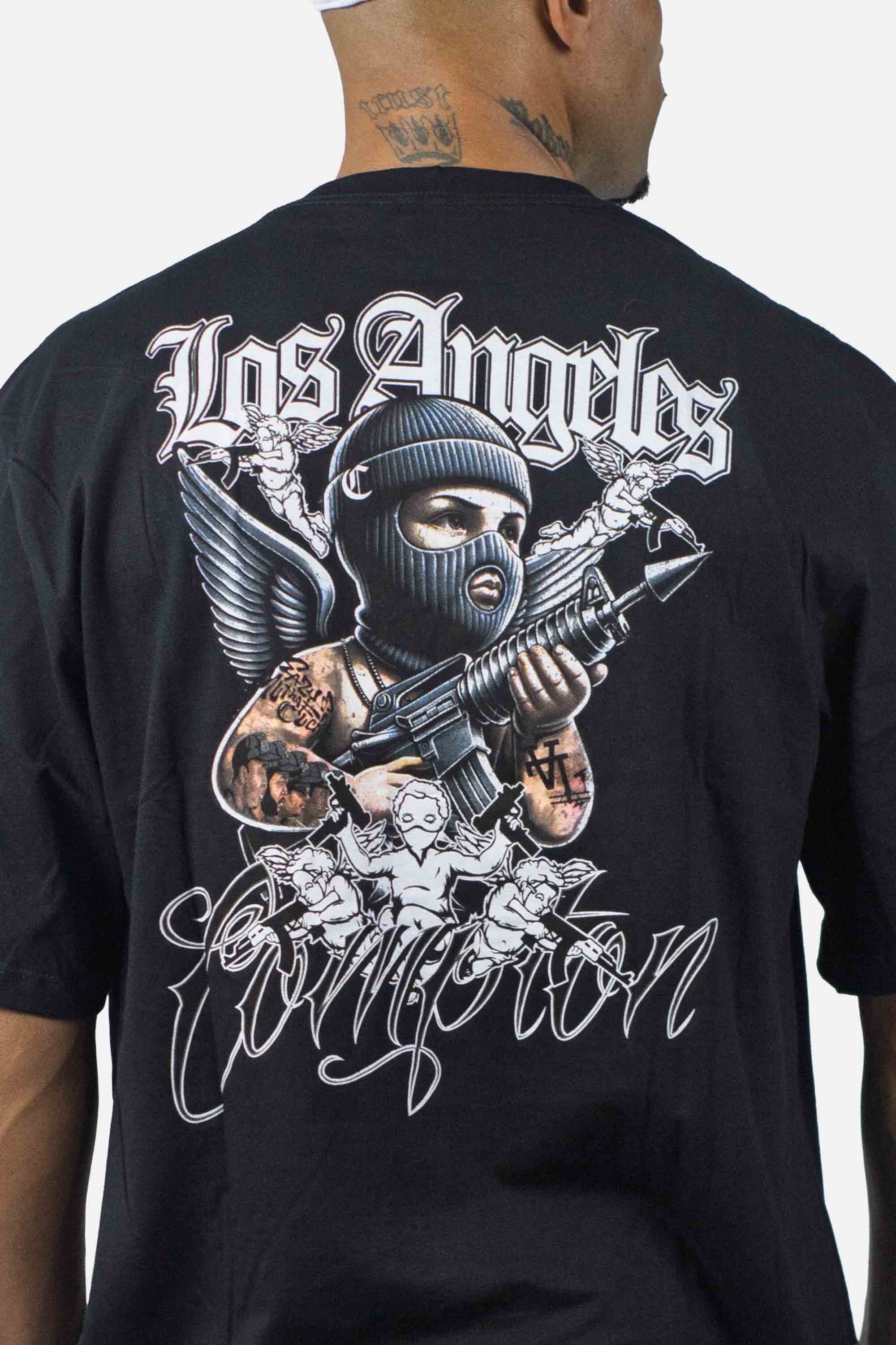 Camiseta Compton Oversized Thug Angel Preta