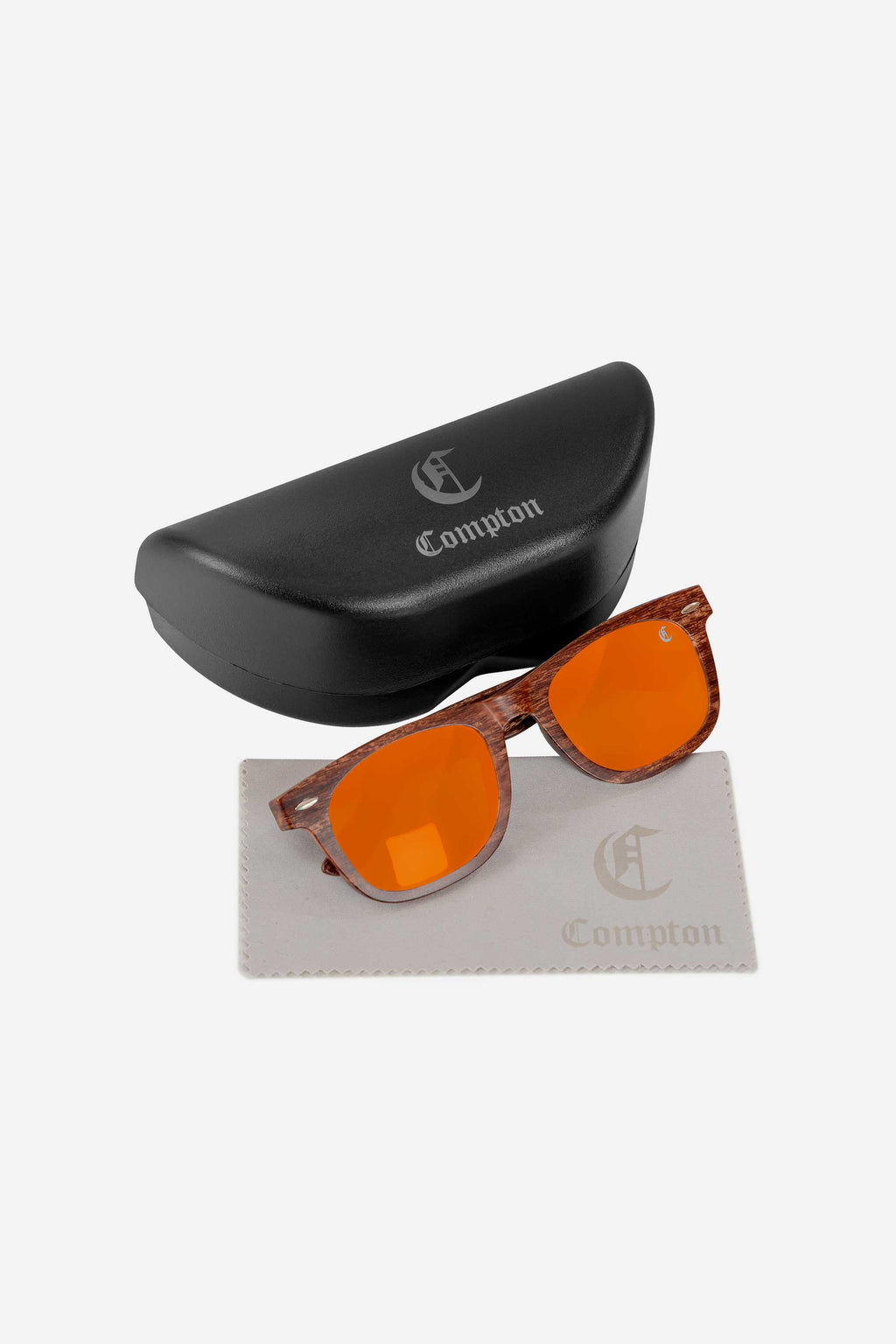 Óculos De Sol Compton Cancun Amadeirado Vermelho