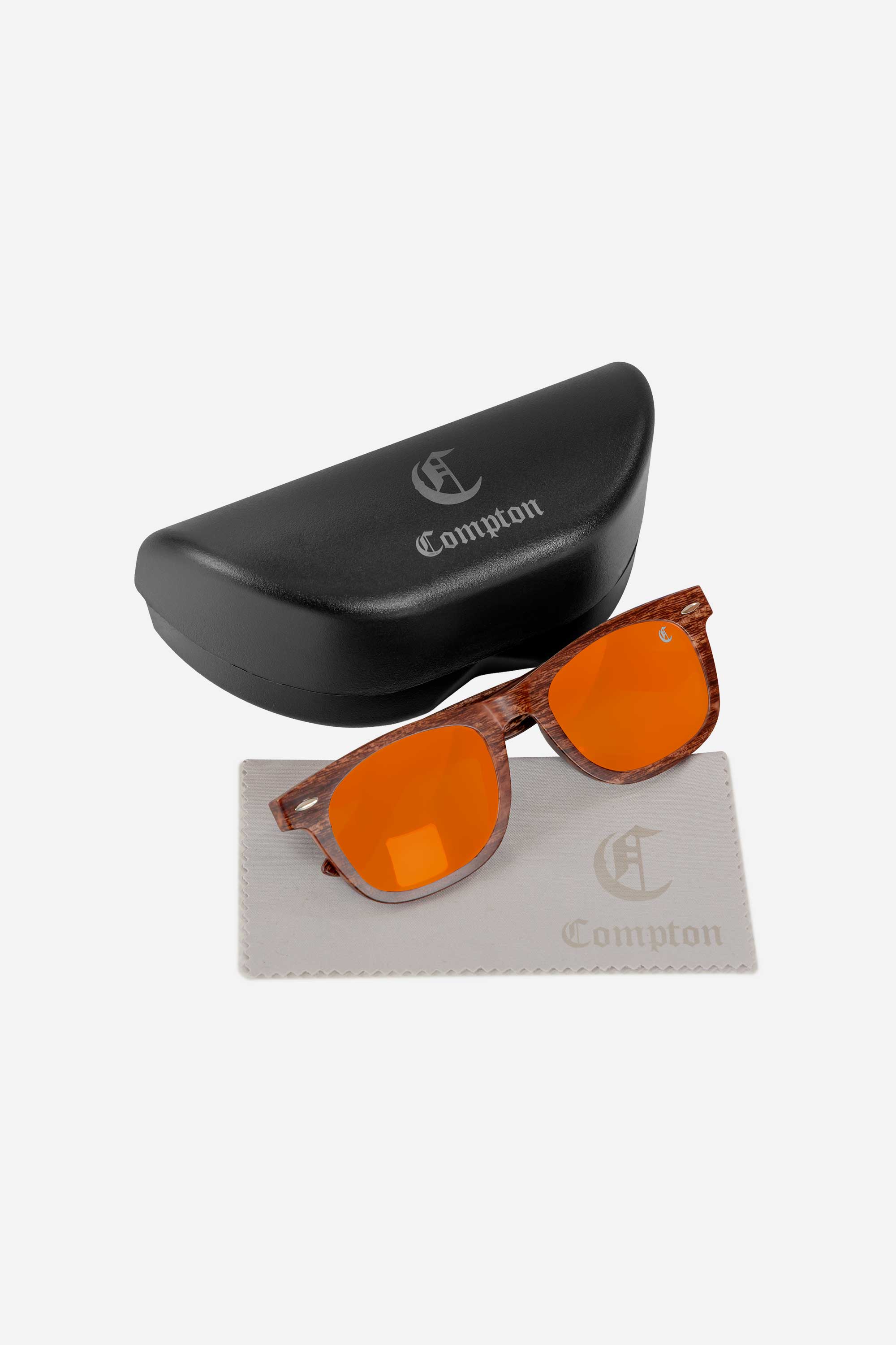 Óculos De Sol Compton Cancun Amadeirado Vermelho