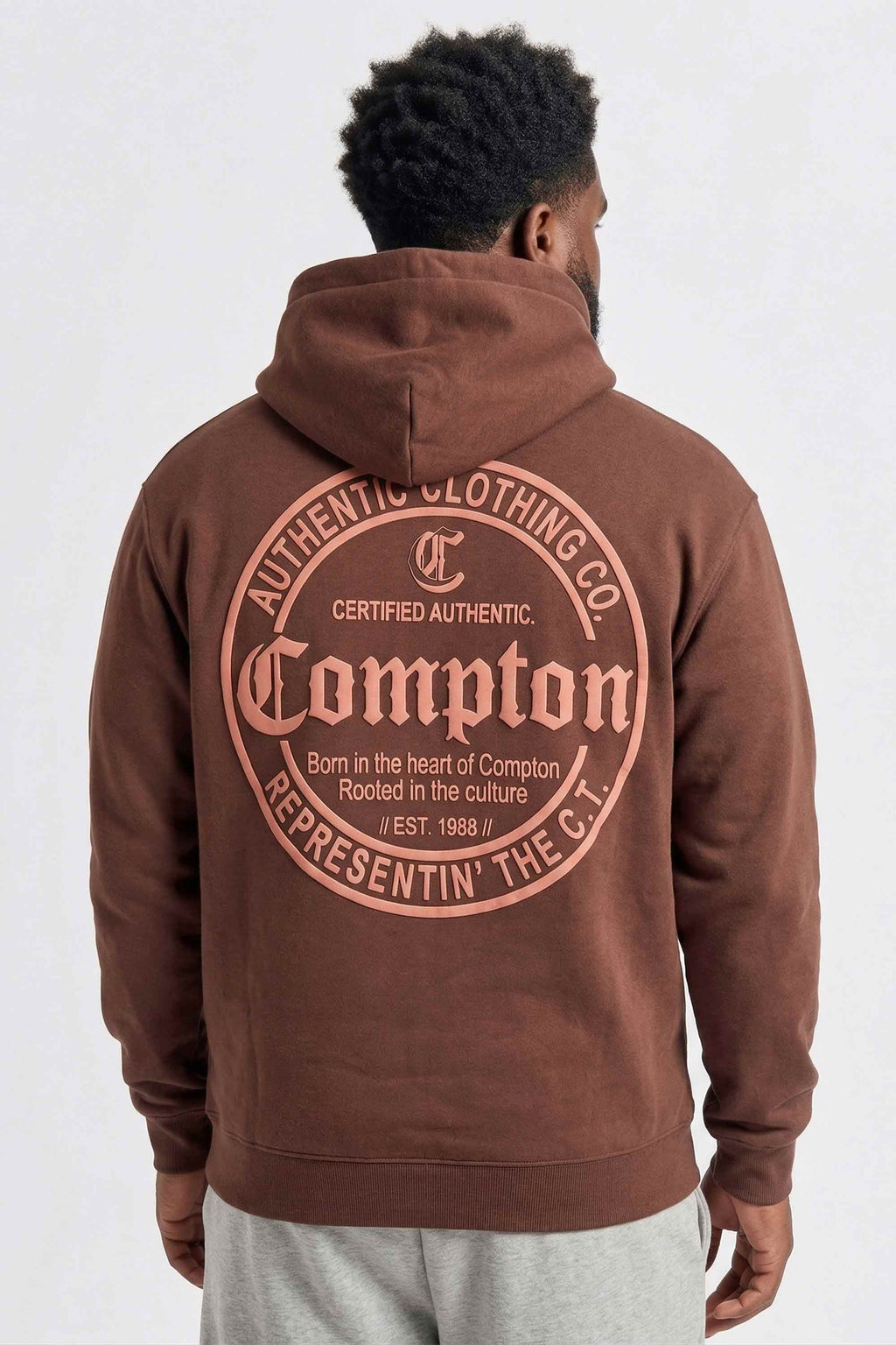 Moletom Compton Canguru Representin - Marrom