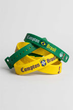 Kit Pulseiras Silicone Compton Brasil Verde e Amarelo