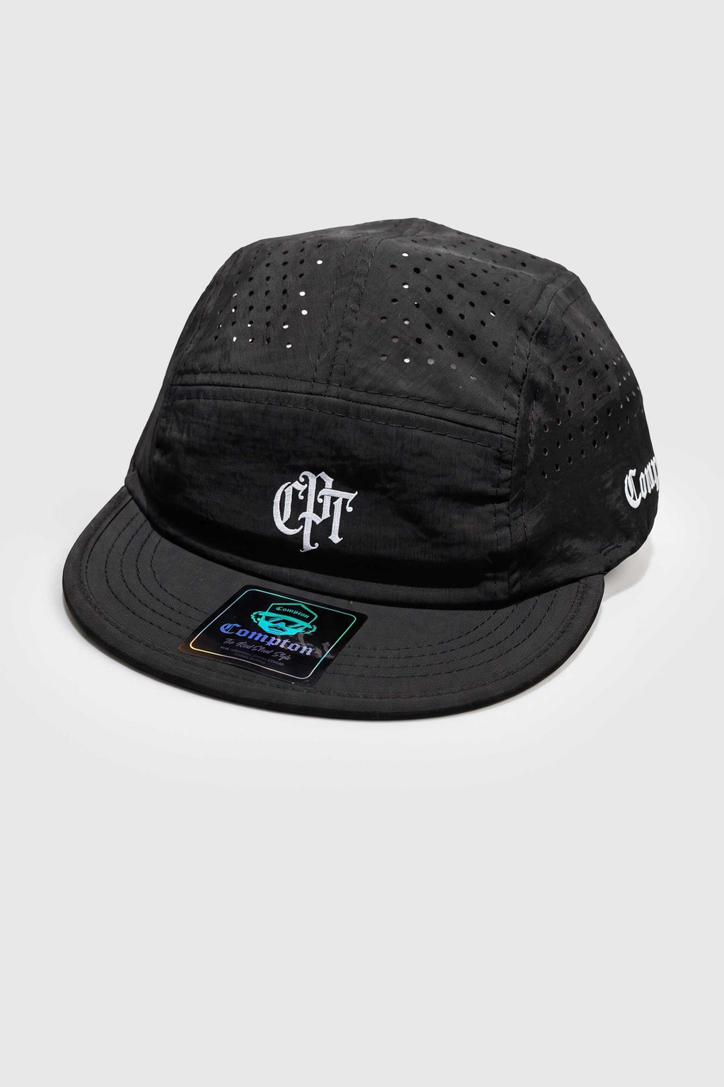 Boné Five Panel Corredor Compton Running Air Aba Curta Flexível - Preto