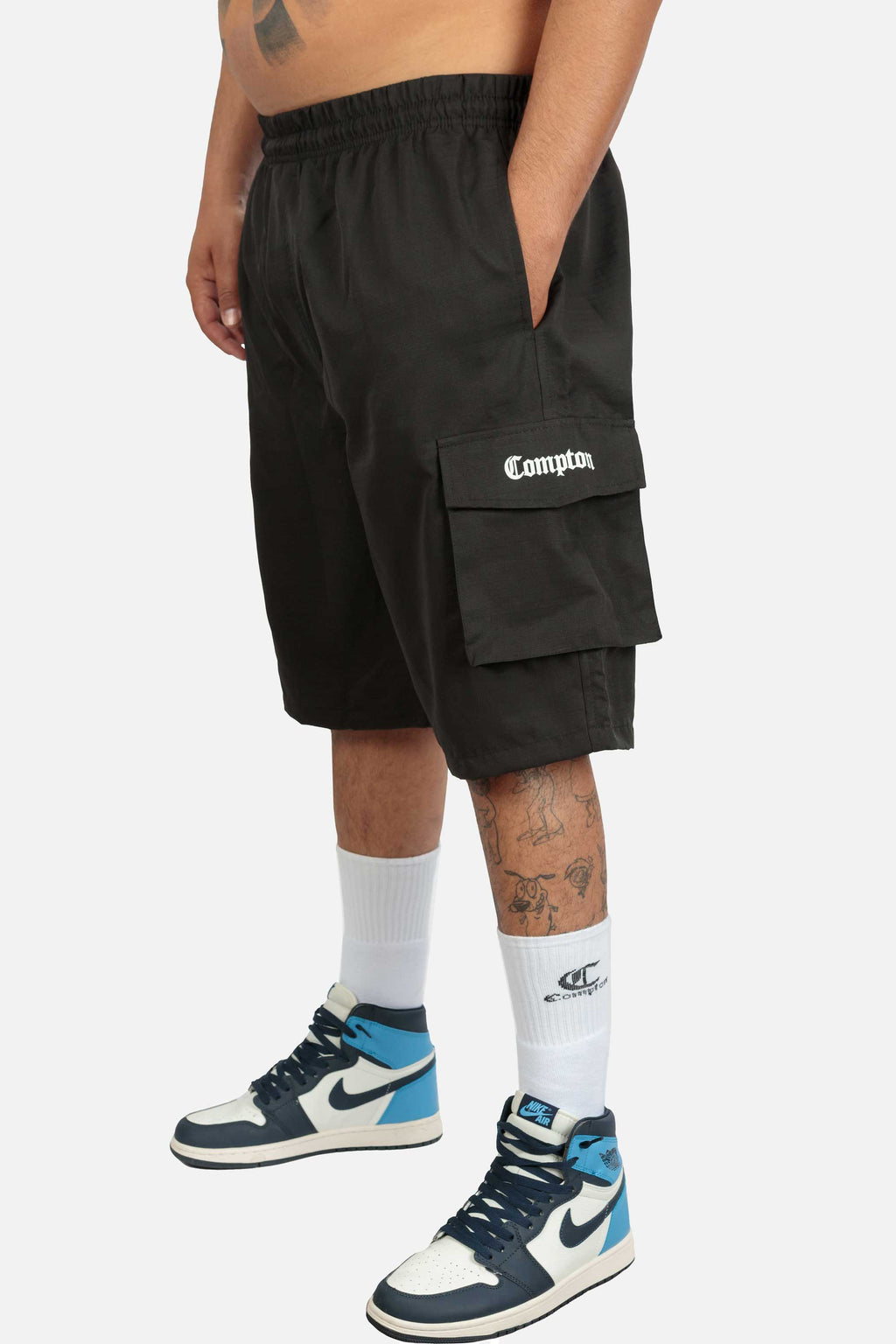 Bermuda Cargo Compton Elástico Ripstop Preta