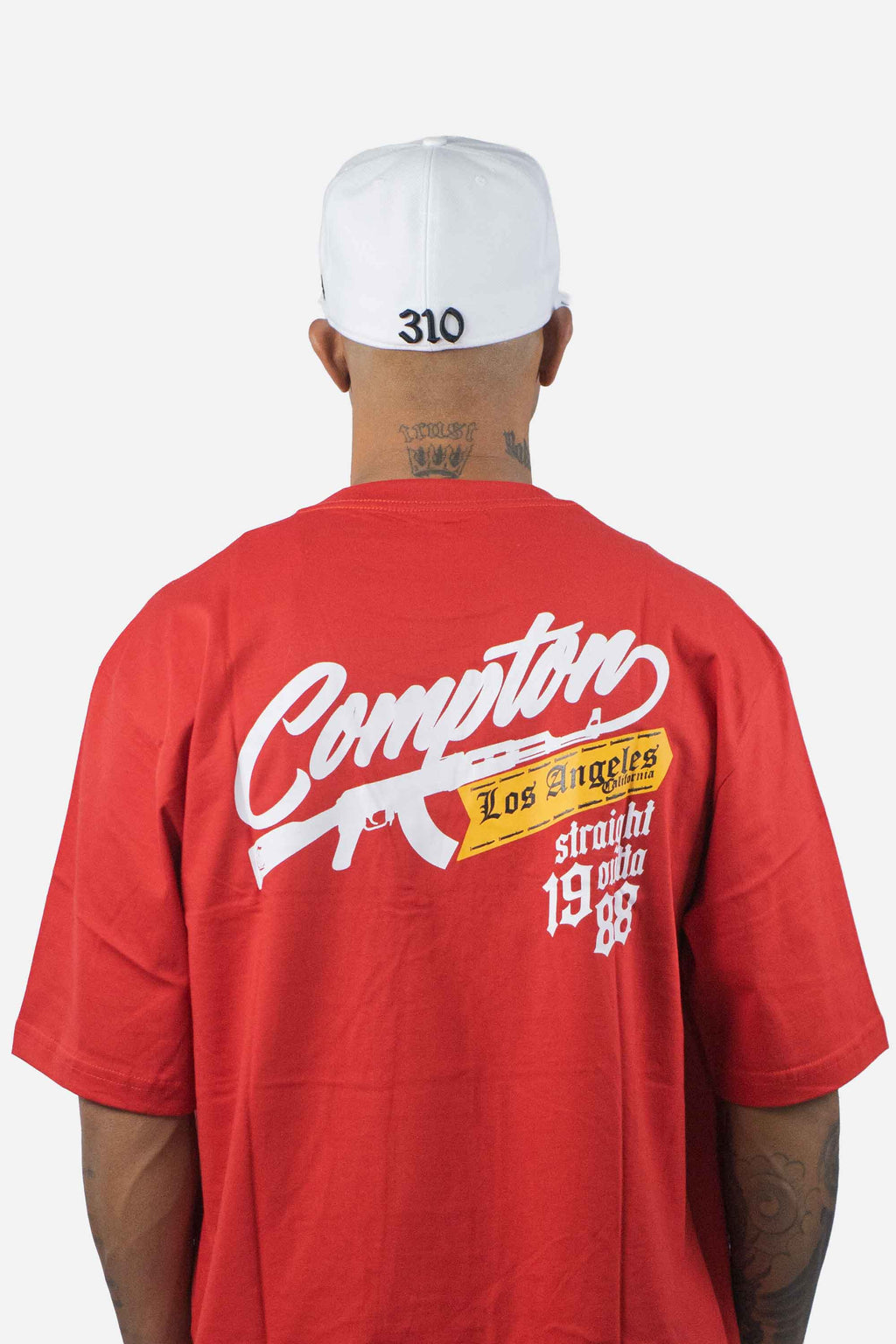 Camiseta Compton Oversized Bullet Vermelha