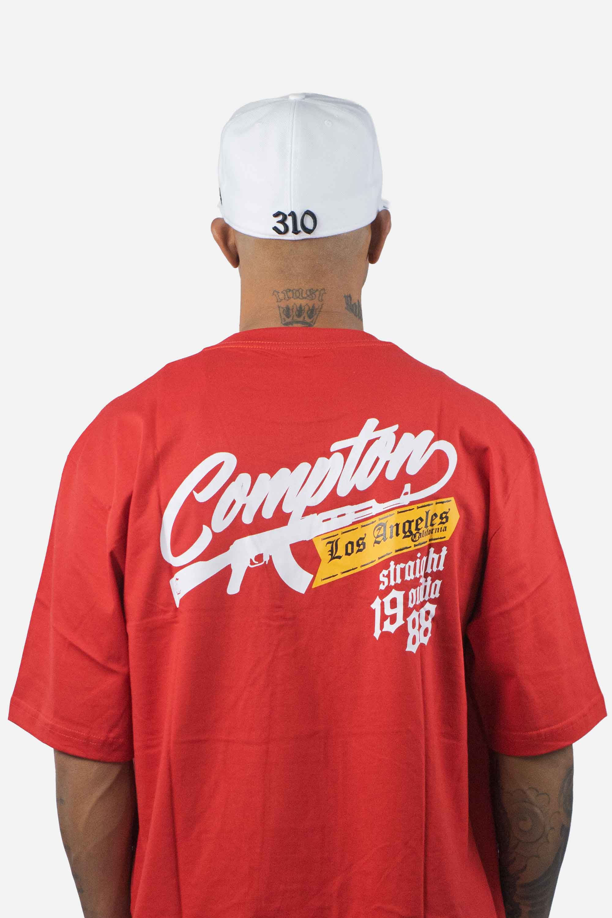 Camiseta Compton Oversized Bullet Vermelha