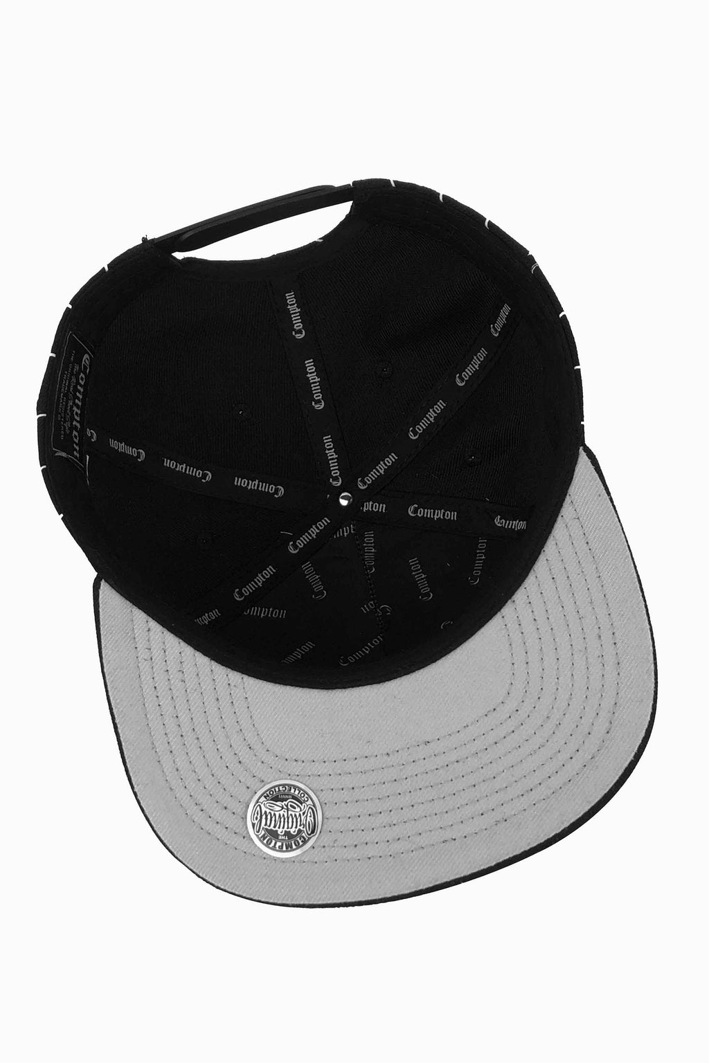 Boné Compton Aba Reta Classic Pinstripe Preto