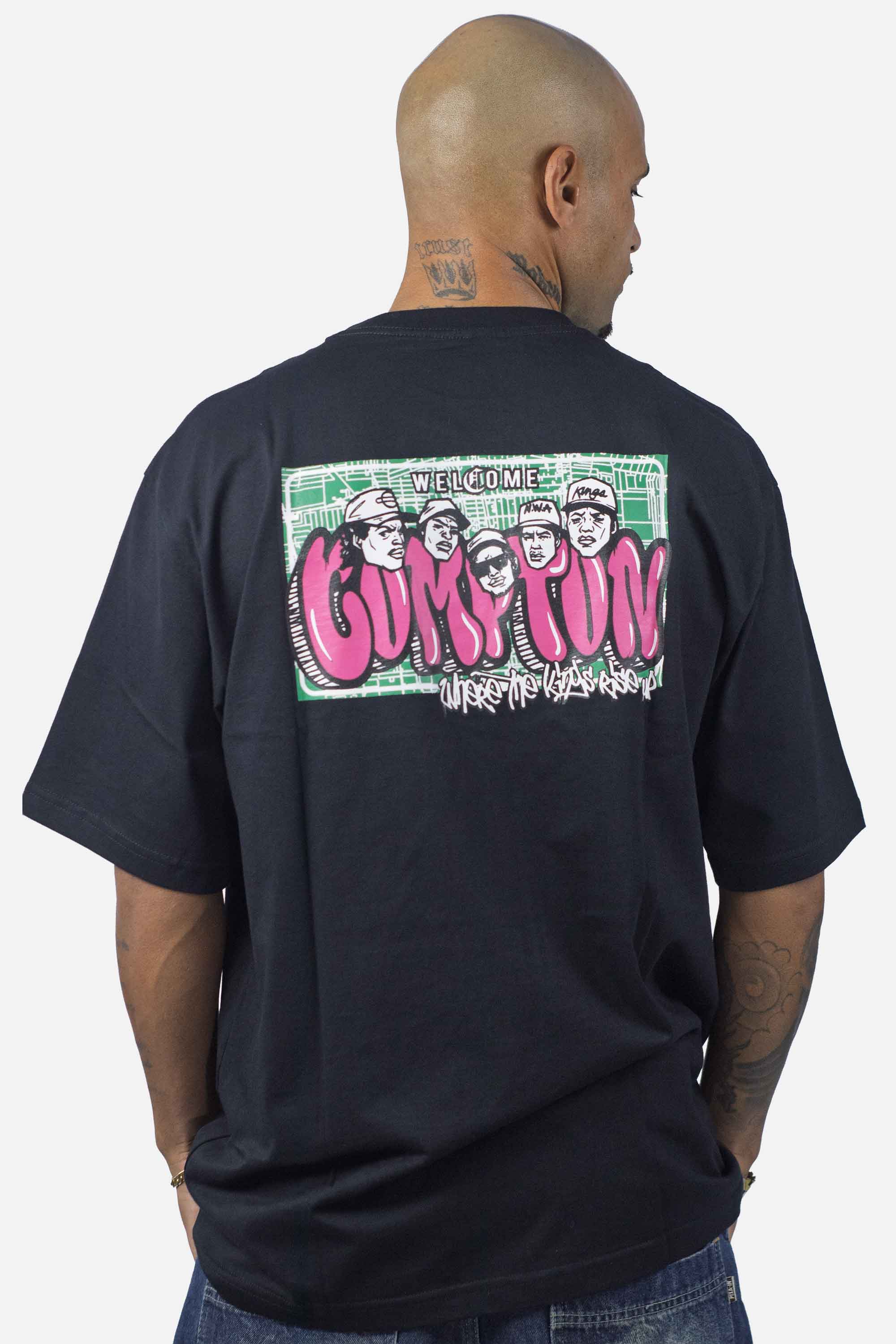 Camiseta Compton Oversized Welcome Preta