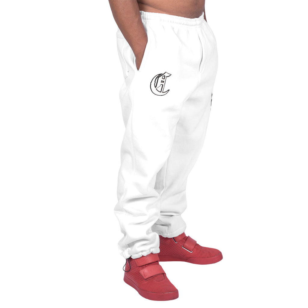 Calça Compton Moletom Script Branca