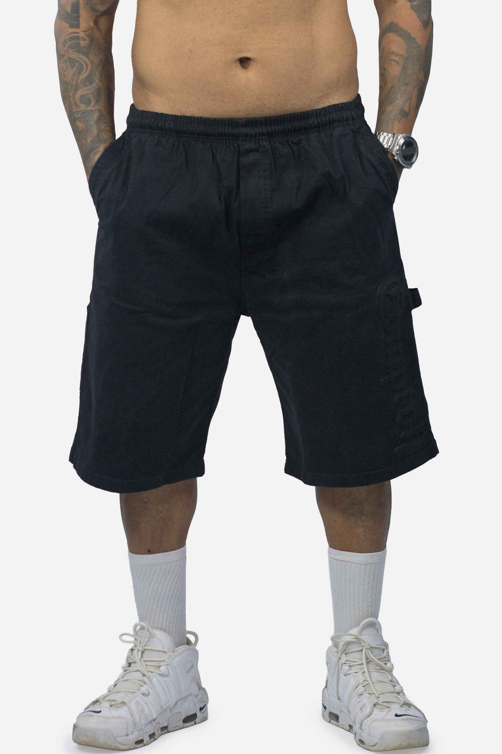 Bermuda Sarja Compton Carpinteiro Logo 3D Preta