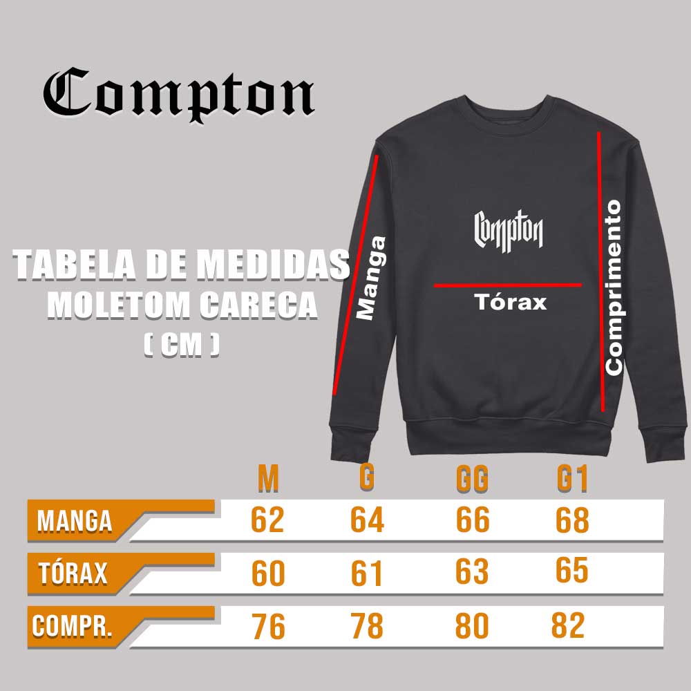 Moletom Compton Careca Gorro Preto
