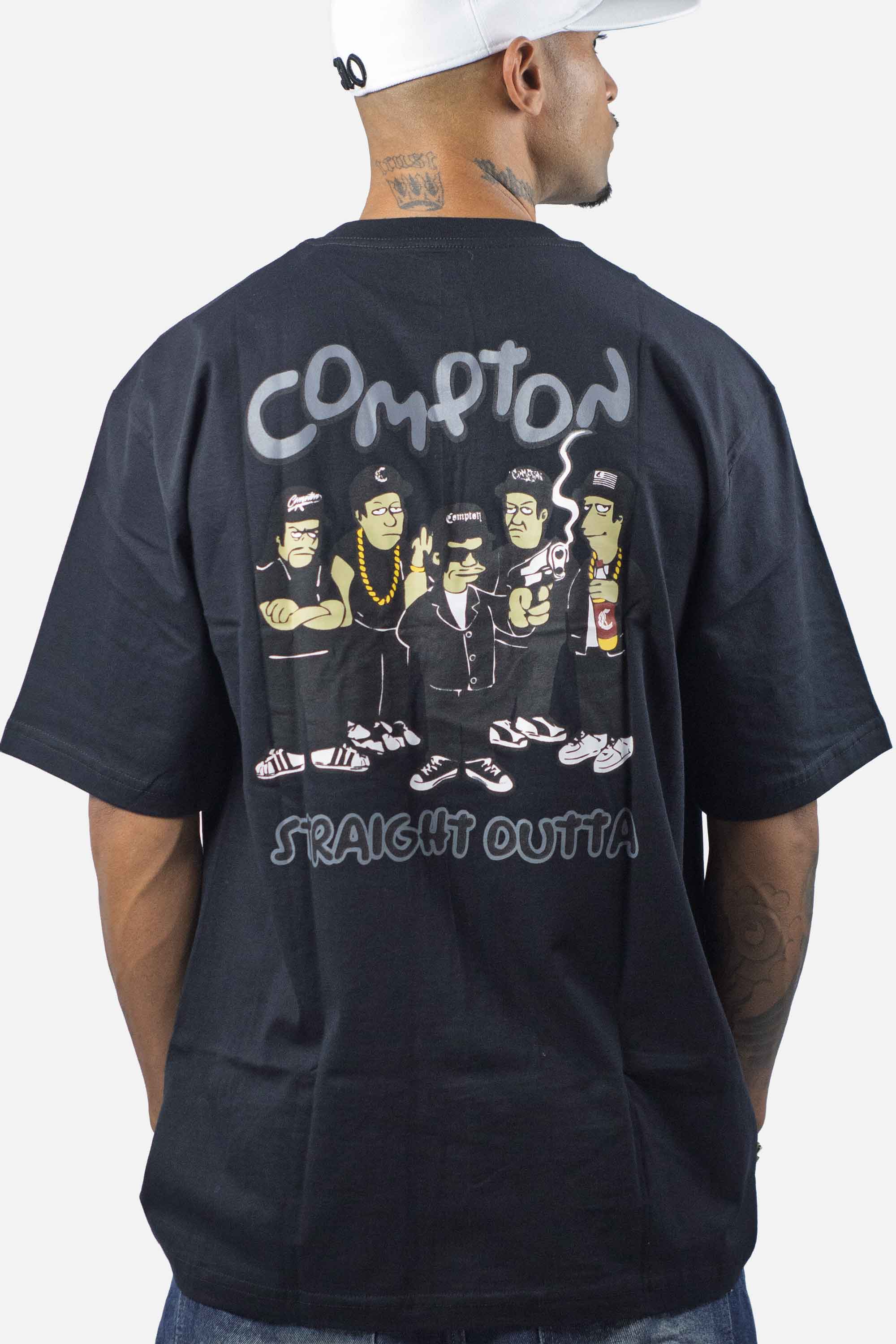 Camiseta Compton Oversized Straigh Outta Preta