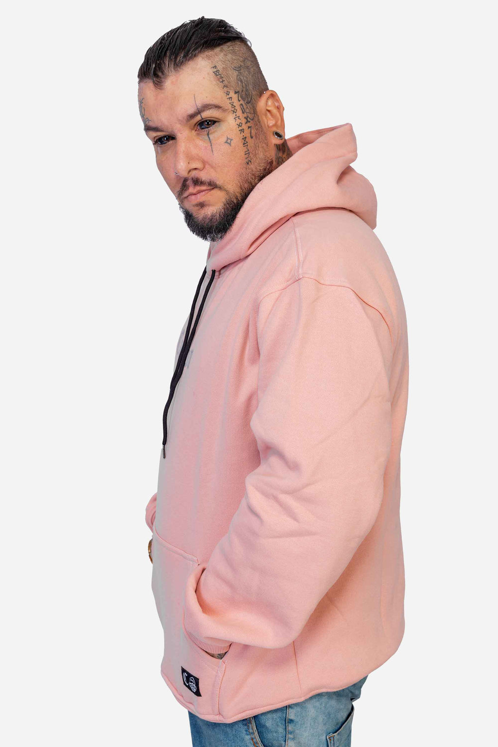 Moletom Compton Canguru Logo Refletivo Nude - COMPTON