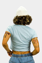 Cropped Compton Logo holográfico Azul Claro