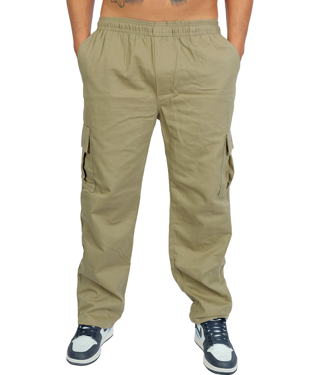 Calça Cargo Compton Sarja Pesada Reta Caqui