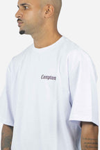Camiseta Compton Oversized Refletiva Luminous Branca