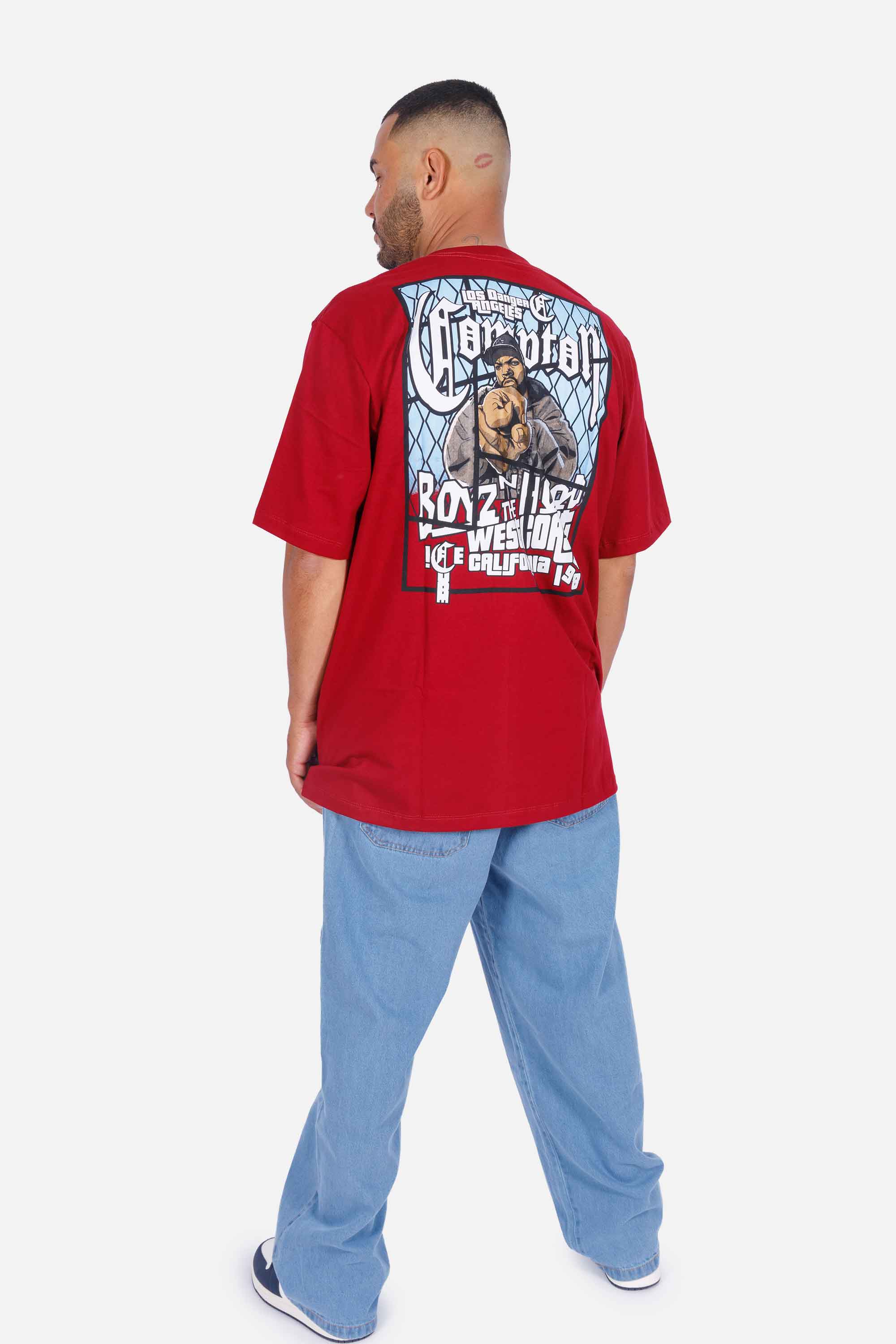 Camiseta Compton Oversized Boyz'N The Hood Vinho