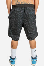 Bermuda Compton Tactel Full Print Blackfile Preta