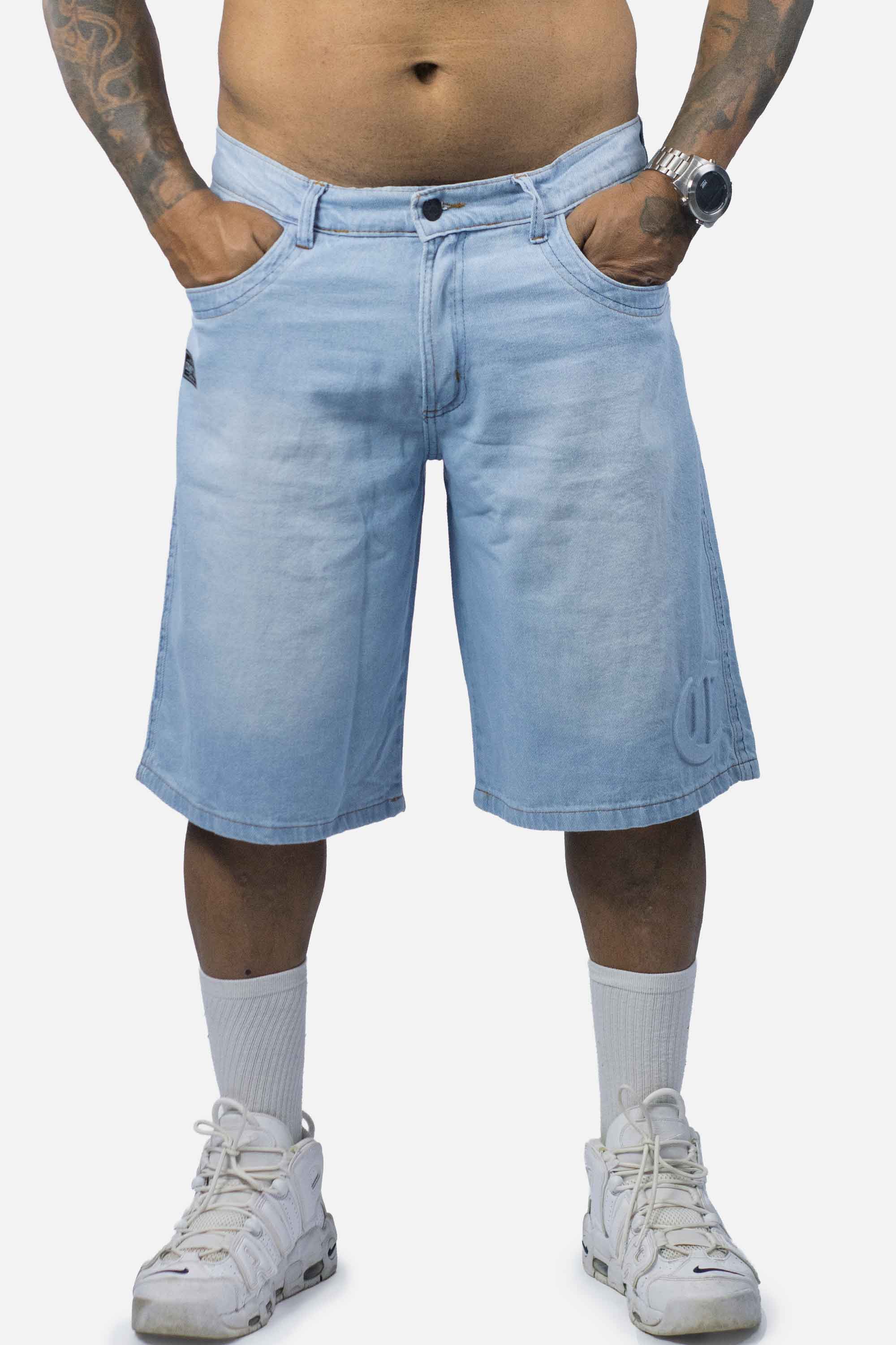 Bermuda Jeans Compton logo Relevo 3D