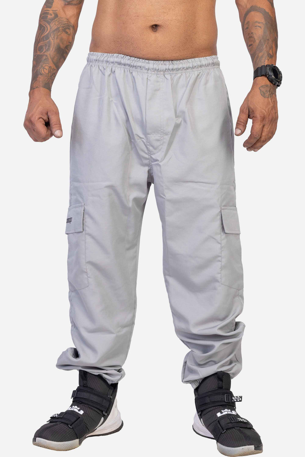 Calça Cargo Compton Ripstop Com Zíper Cinza