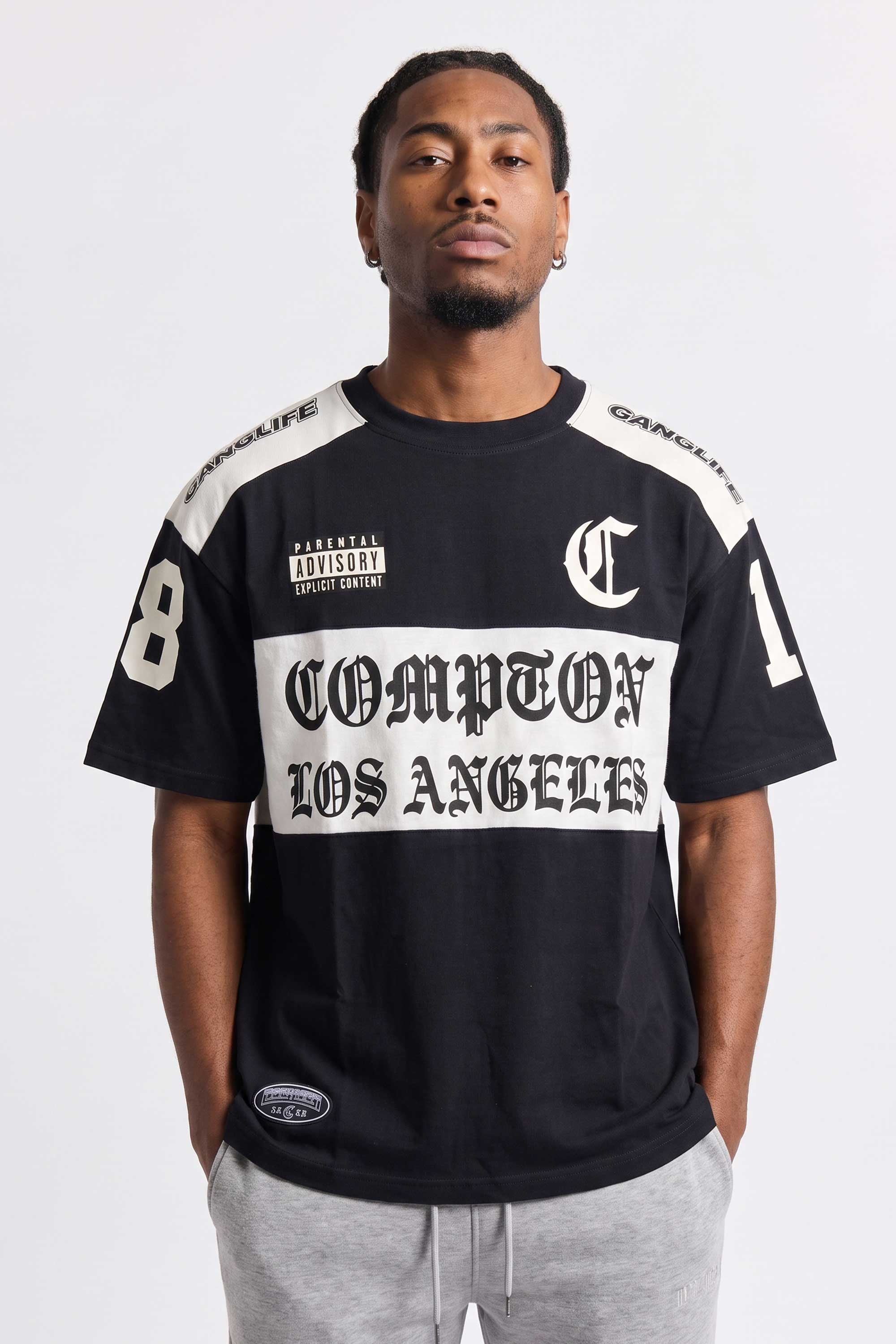 Camiseta Oversized Compton Gang Life - Preta
