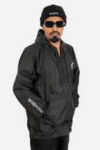 Jaqueta Compton Corta Vento Anorak Bordada Preta