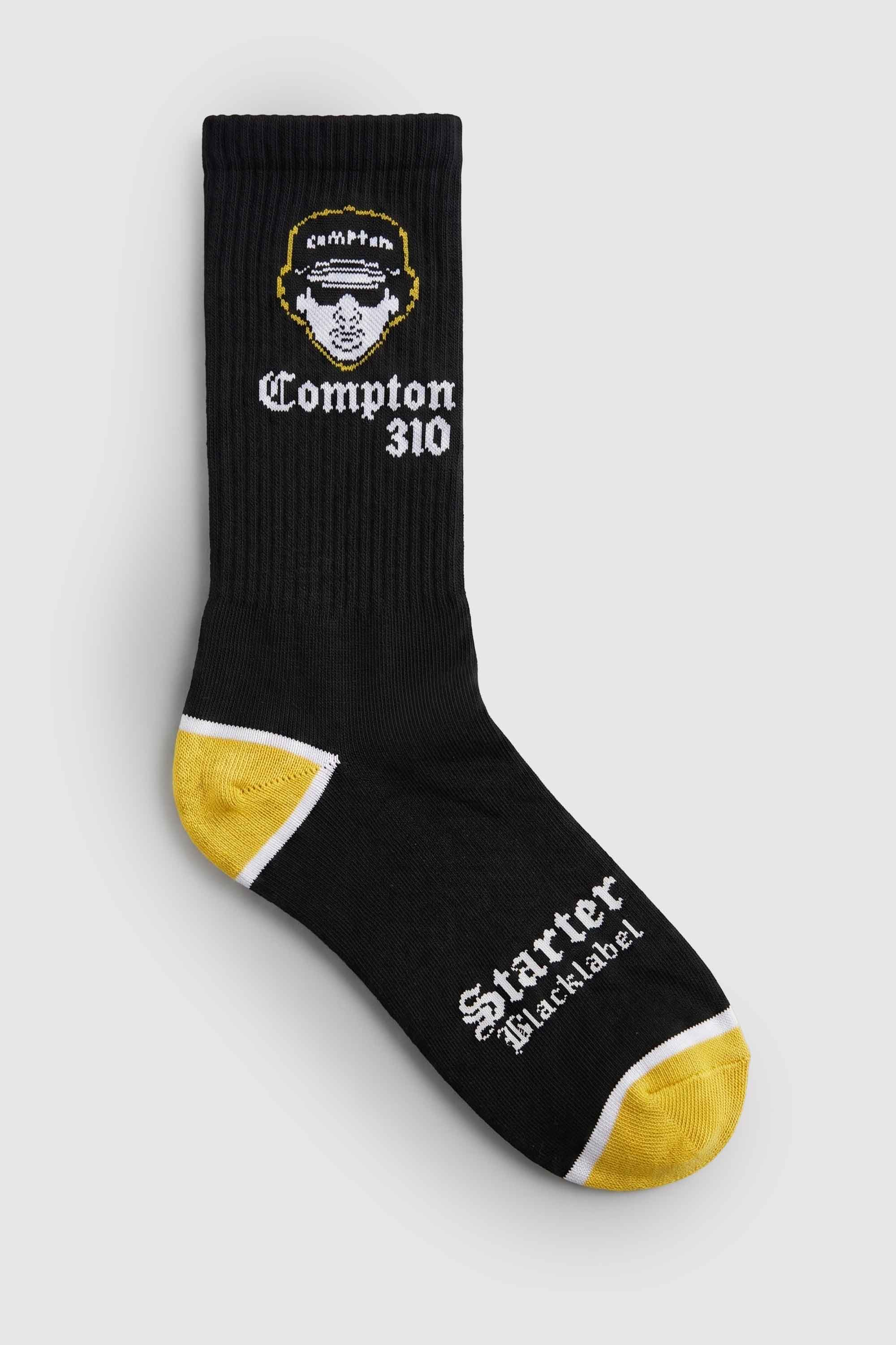 Meia Cano Alto Collab Starter x Compton 310 Preta