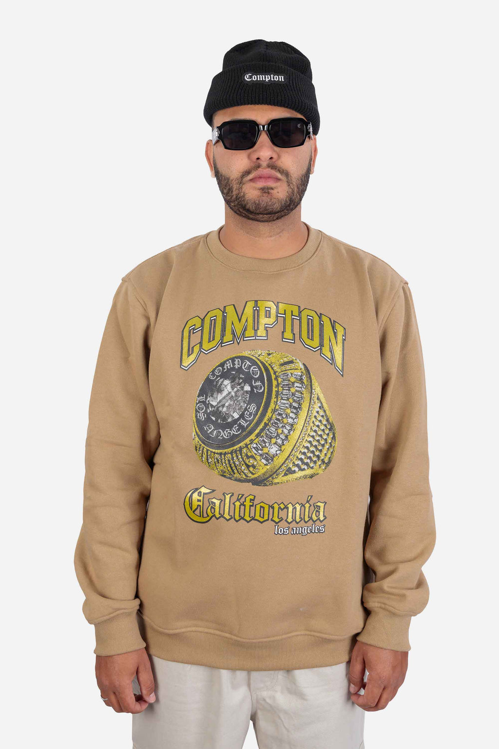 Moletom Compton Careca Champion Ring Caqui