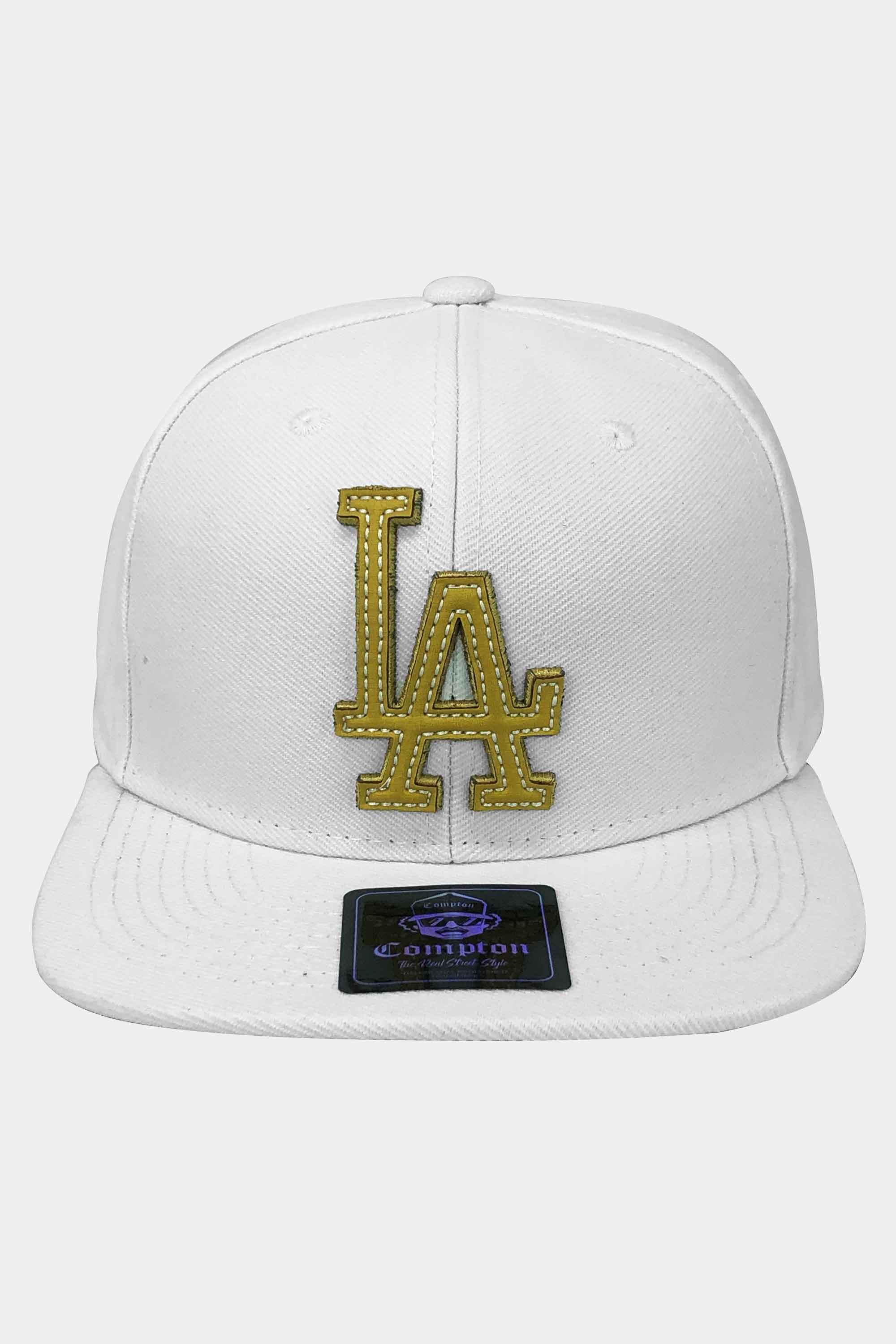 Boné Compton Aba Reta Snapback L.A Recorte Laser Branco