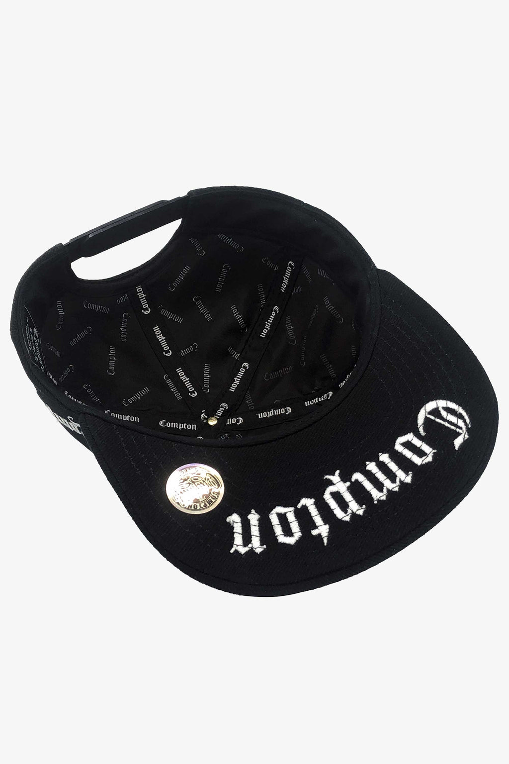 Boné Compton Aba Reta Snapback LA Recorte a Laser Preto