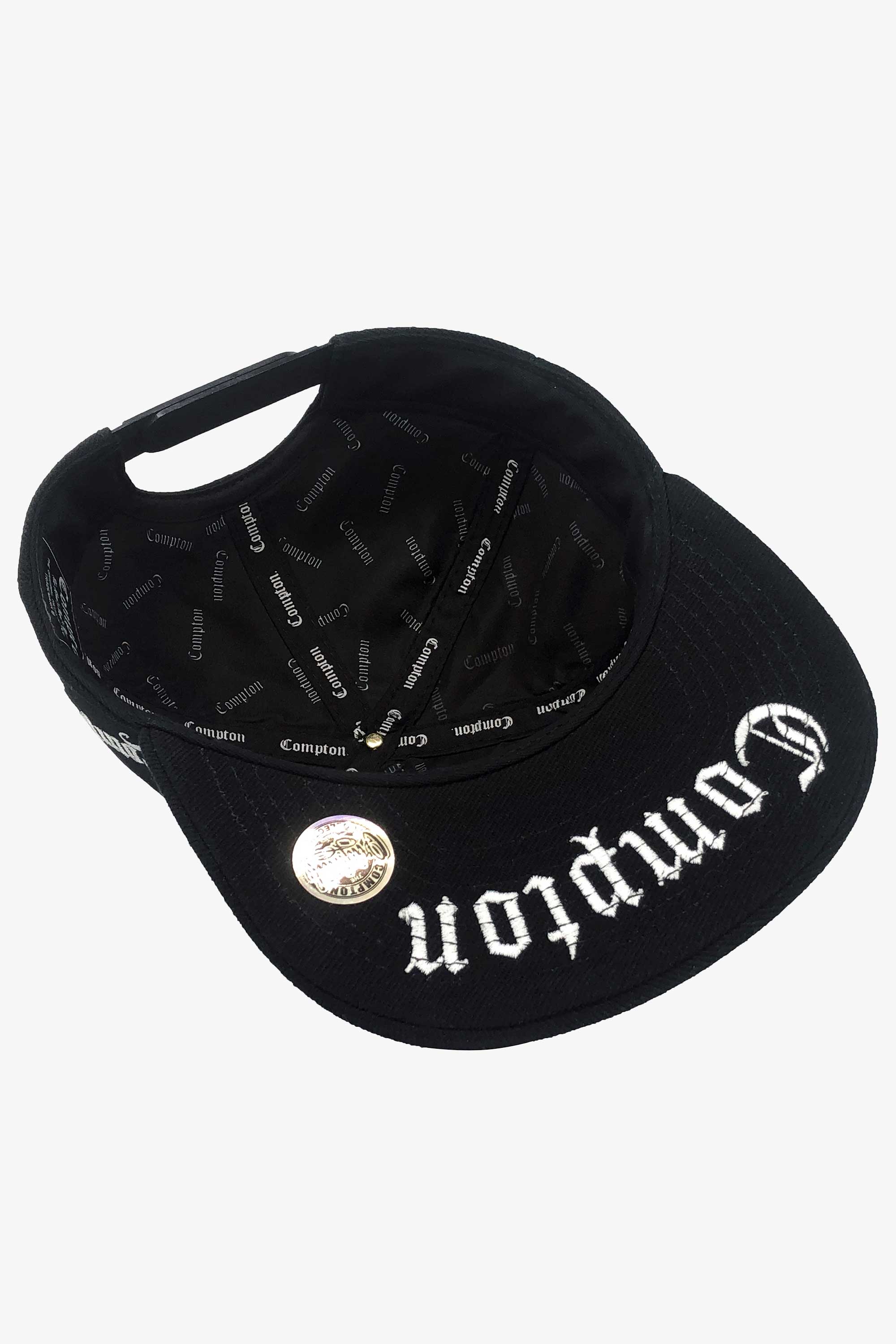 Boné Compton Aba Reta Snapback LA Recorte a Laser Preto