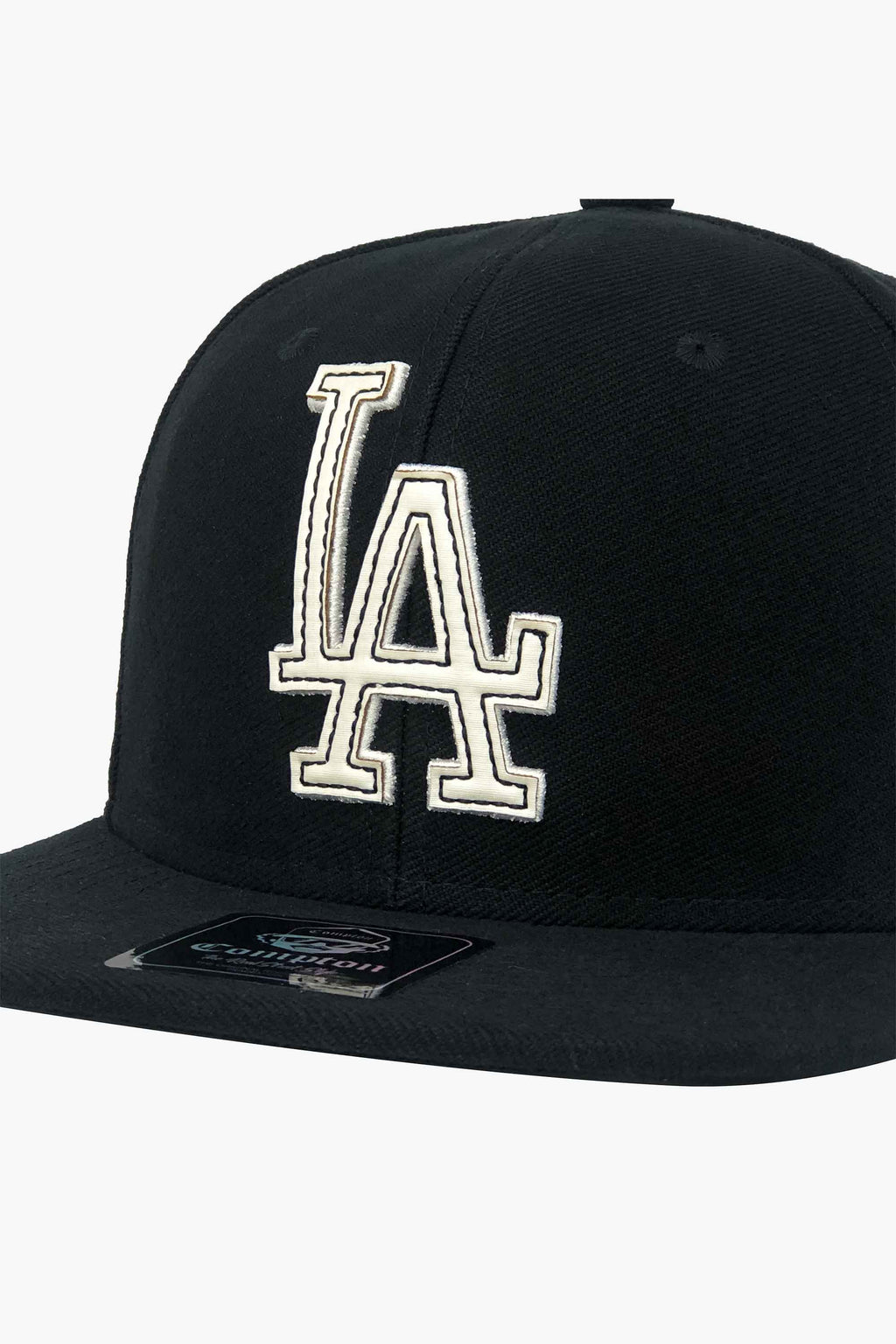 Boné Compton Aba Reta Snapback LA Recorte a Laser Preto