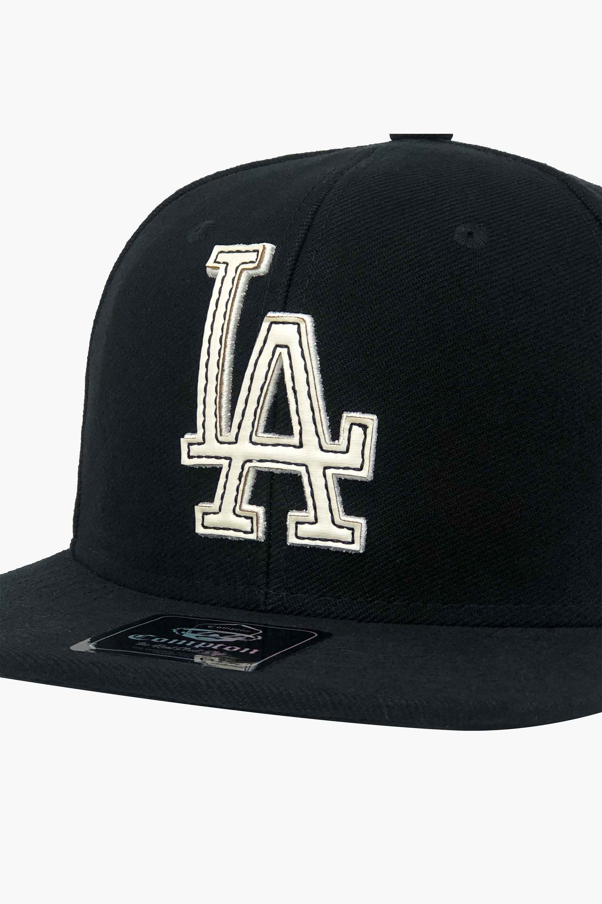 Boné Compton Aba Reta Snapback LA Recorte a Laser Preto