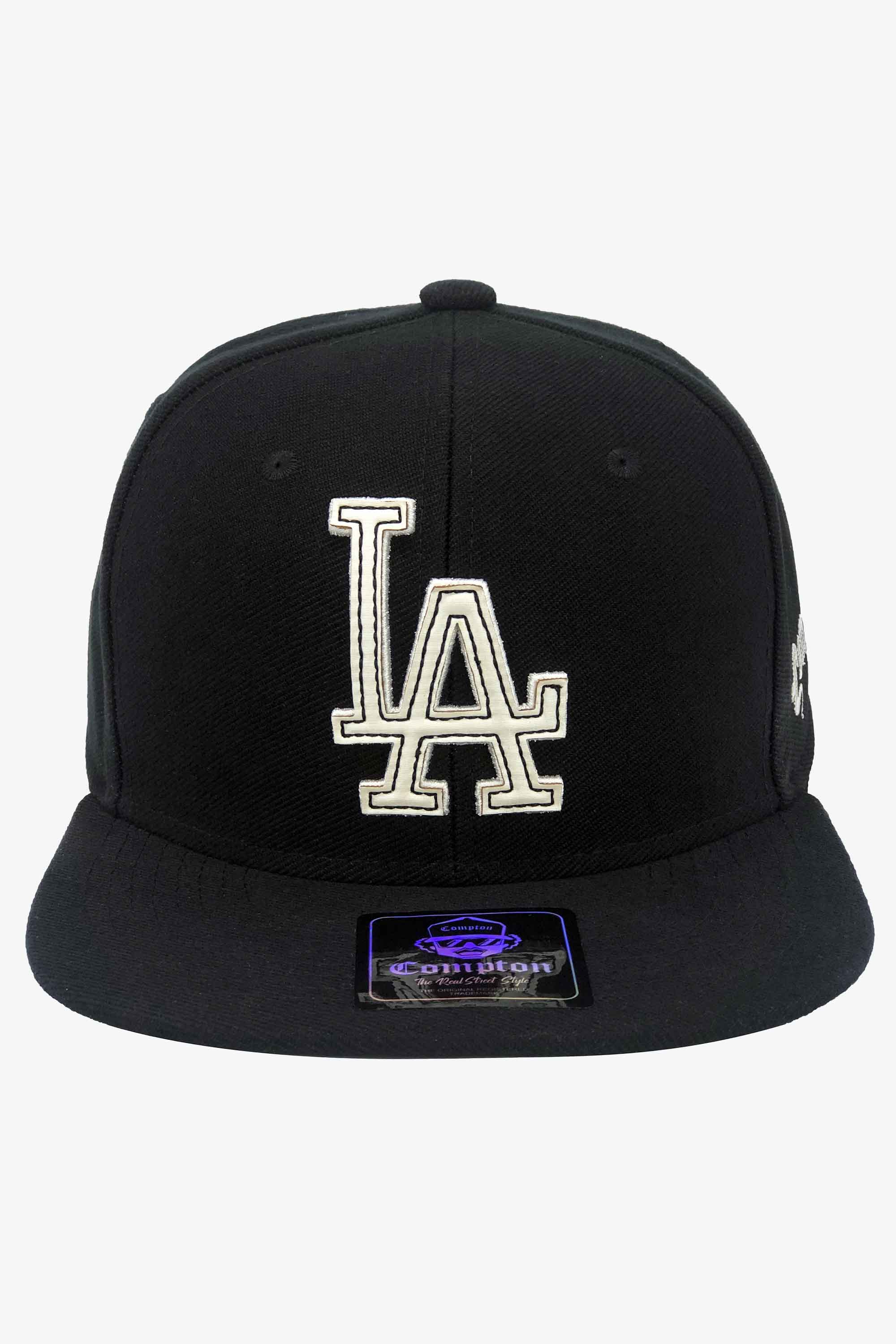 Boné Compton Aba Reta Snapback LA Recorte a Laser Preto