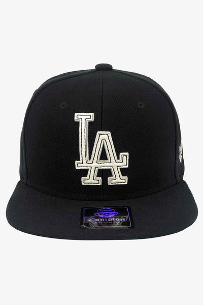 Boné Compton Aba Reta Snapback LA Recorte a Laser Preto