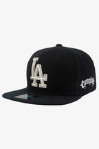Boné Compton Aba Reta Snapback LA Recorte a Laser Preto