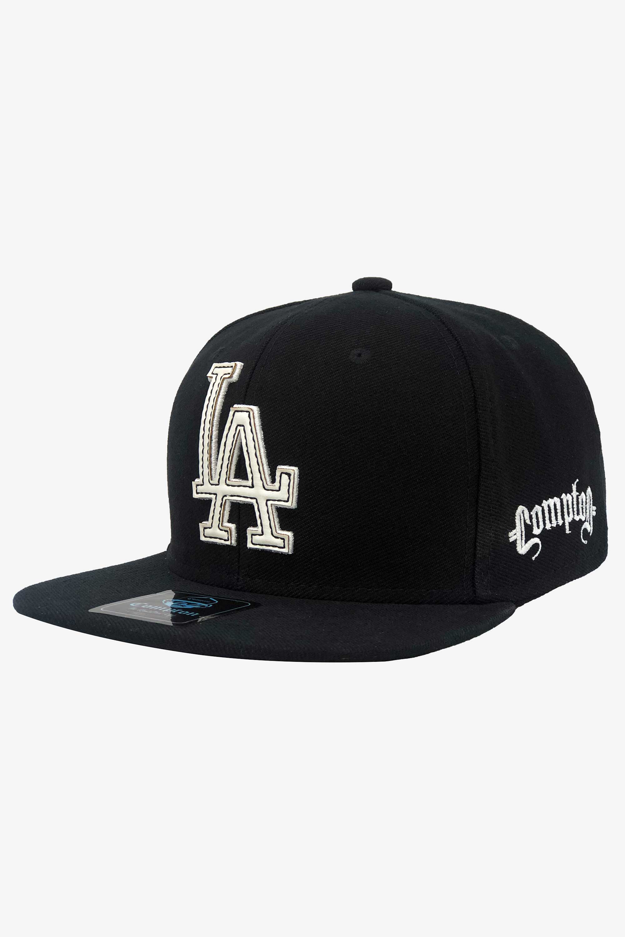 Boné Compton Aba Reta Snapback LA Recorte a Laser Preto
