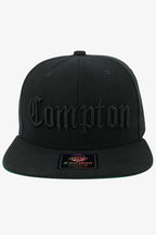 Boné Compton Aba Reta Snapback Classic All Black