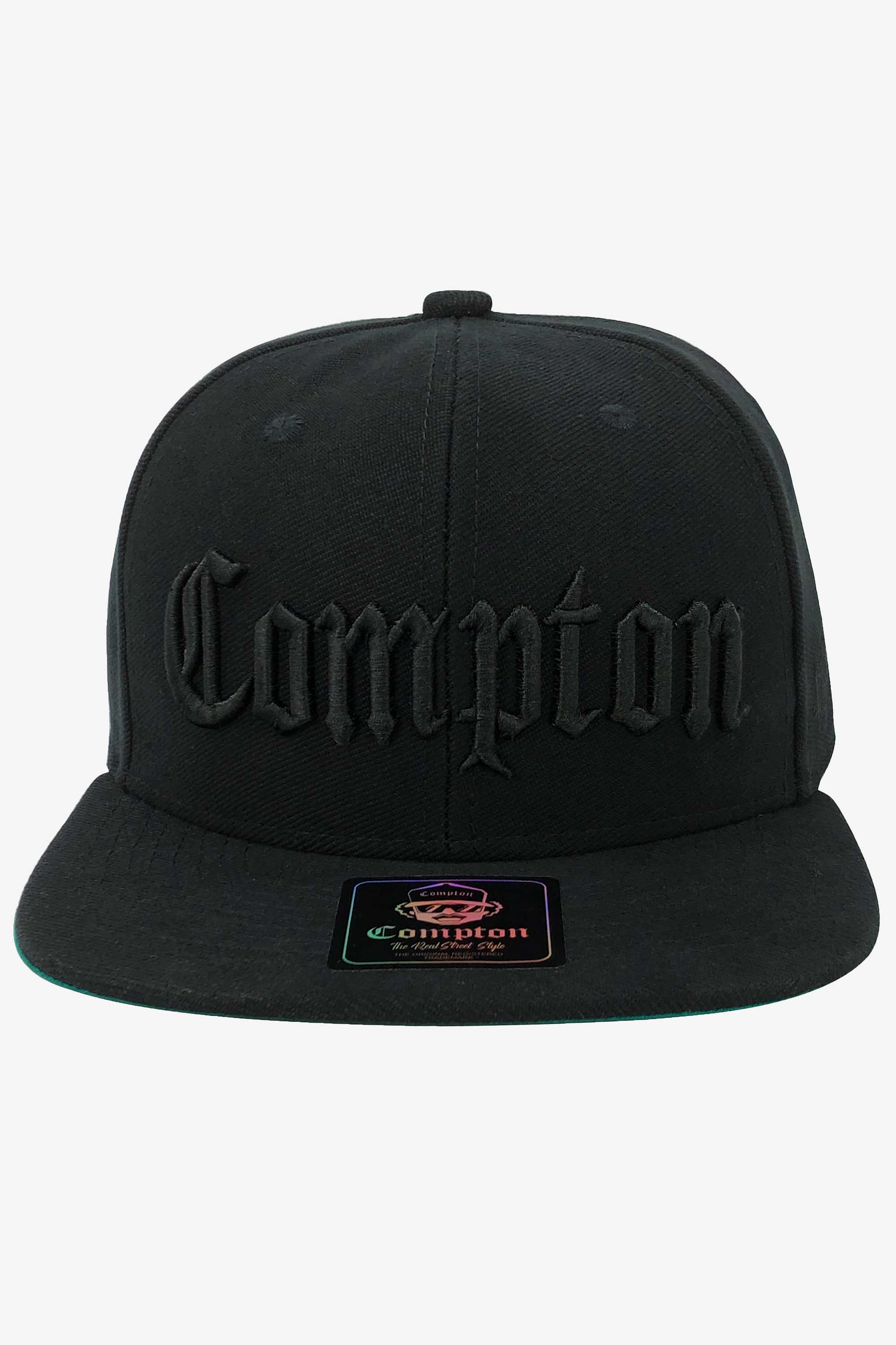 Boné Compton Aba Reta Snapback Classic All Black