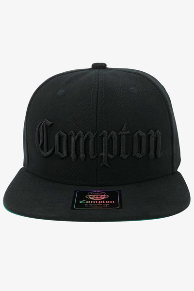 Boné Compton Aba Reta Snapback Classic All Black